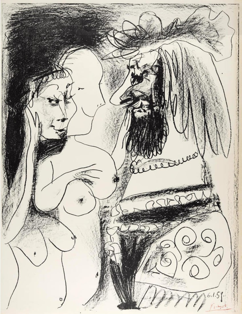 Pablo Picasso - Le Vieux Roi: Artist: Pablo Picasso Title: Le Vieux Roi Year: 1959 Dimensions: 25.5in. by 19.75in. Edition: from the limited edition of 1000 Medium: Original lithograph on Arches paper Condition: Excellent