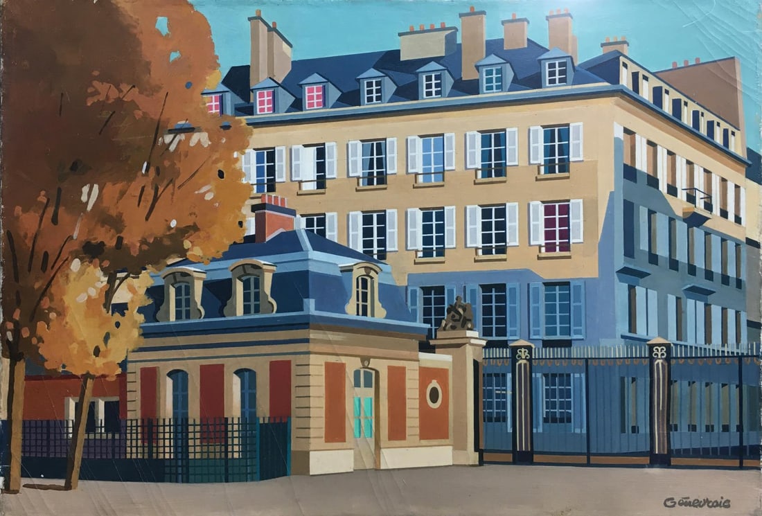 Jacques Genevraie-Thiebsart - Versailles: Artist: Jacques Genevraie-Thiebsart Title: Versailles Dimensions: 15in. by 22in. Edition: Rare one-of-a-kind painting Medium: Original oil on canvas Condition: Excellent Signature Details: Hand