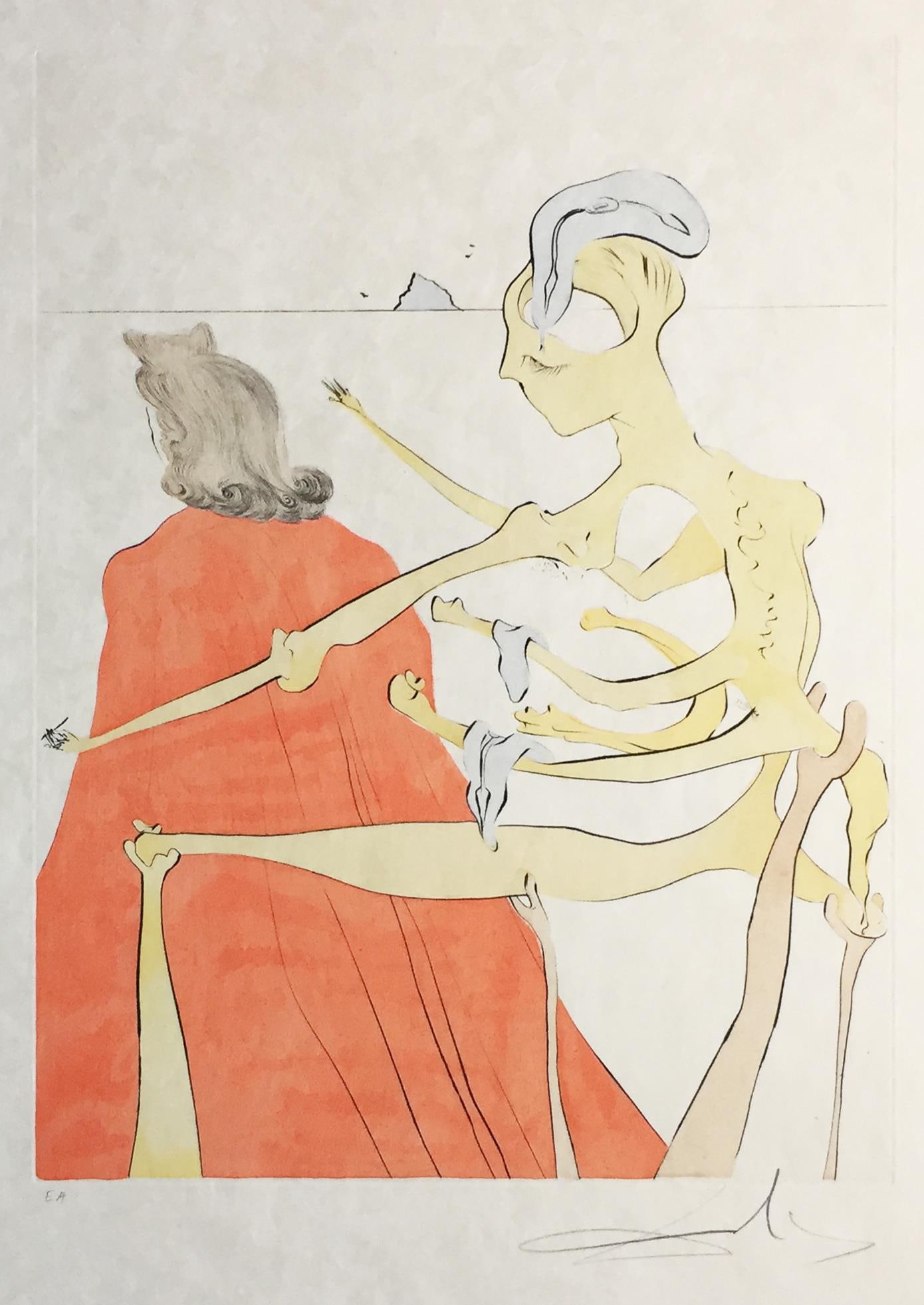 Salvador Dali - The Divine Back of Gala: Artist: Salvador Dali Title: The Divine Back of Gala Year: 1974 Dimensions: 26.5in. by 20.25in. Edition: From the Rare Limited Edition Publisher: Transworld Art