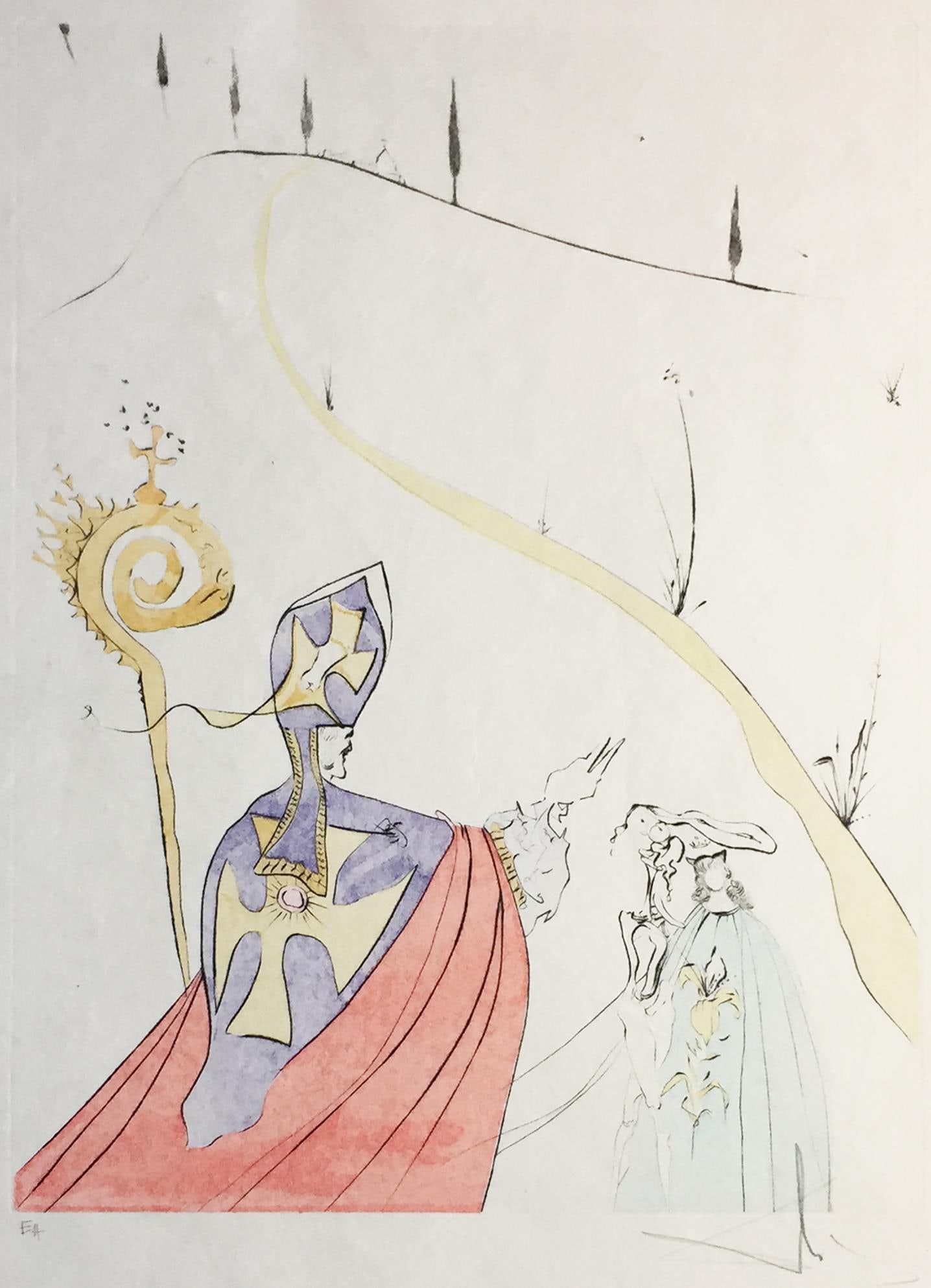 Salvador Dali - The Sacred Love of Gala: Artist: Salvador Dali Title: The Sacred Love of Gala Year: 1974 Dimensions: 26.5in. by 20.25in. Edition: From the Rare Limited Artist's Edition Publisher: Transworld Art S.A. Fribourg Suite: After 50