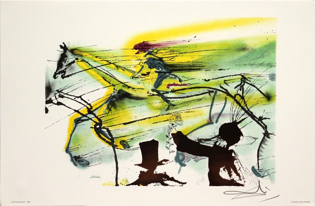 Salvador Dali (After) - Race Horse: Artist: Salvador Dali(After) Title: Race Horse Year: 1983 Dimensions: 22in. by 14.25in. Edition: From the rare limited edition Publisher: Armand & Georges Israel Paris Suite: Les Chevaux de Dali