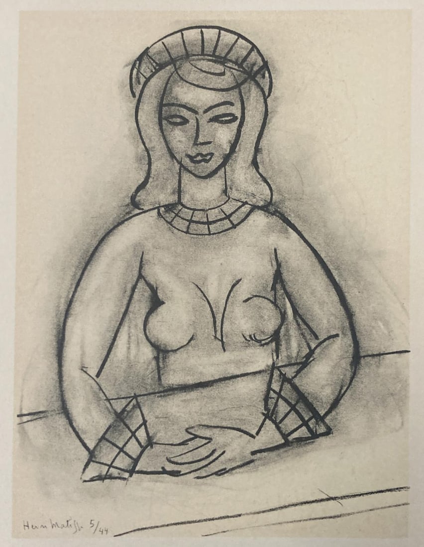 Henri Matisse (After) - Portrait 1: Artist: Henri Matisse (After) Title: Portrait 1 Year: 1954 Dimensions: 7 1/2`in. by 9 7/16in. Edition: From the rare limited edition Publisher: Andre Sauret Editions Du Livre Monte Carlo Suite: