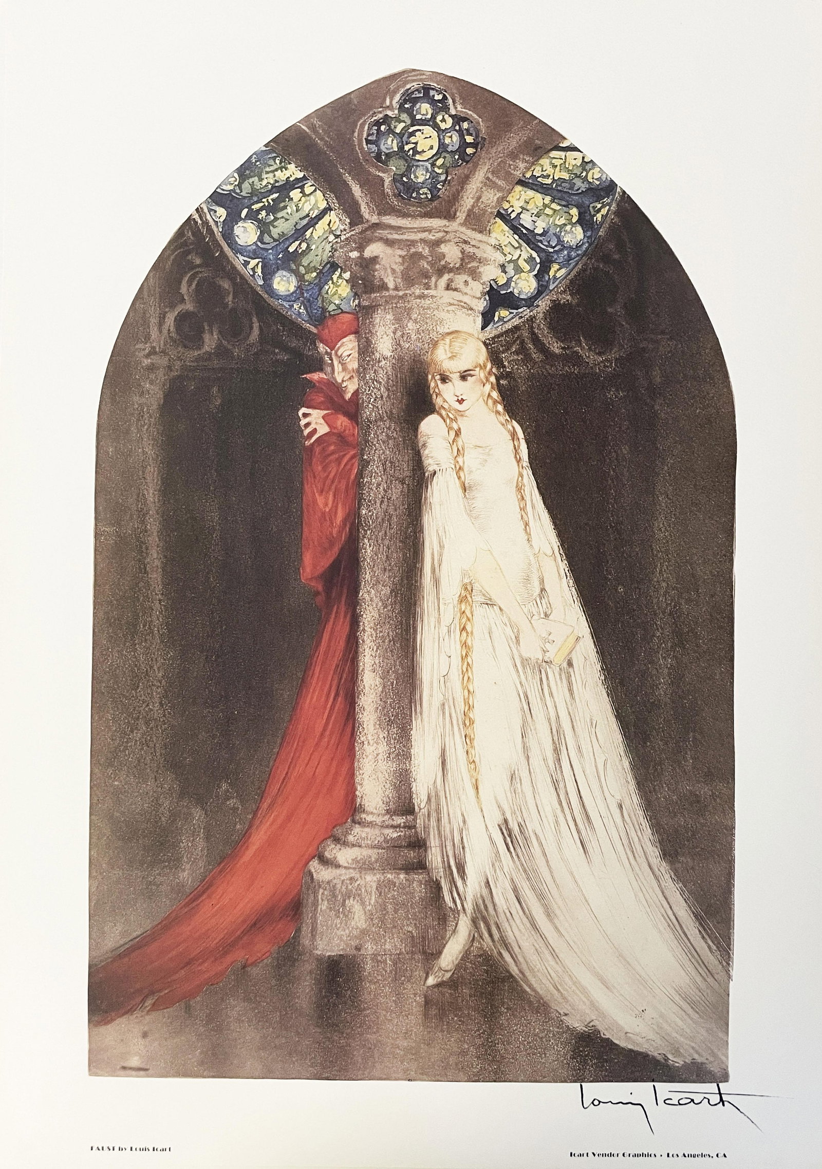 Louis Icart (After) - Faust: Artist: Louis Icart (After) Title: Faust Year: 1990 Dimensions: 17 1/2in. by 24in. Edition: From the Rare Limited Edition Publisher: Icart Vendir Graphics Medium: Offset Lithograph in Colors on Paper
