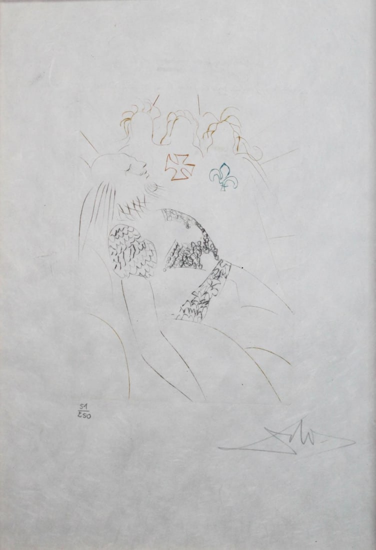 Salvador Dali - Henry IV: Artist: Salvador Dali Title: Henry IV Year: 1971 Dimensions: 17.5in. by 12.5in. Edition: Numbered 51 from the rare limited edition of 250 in pencil lower left Publisher: Transworld Art Suite: