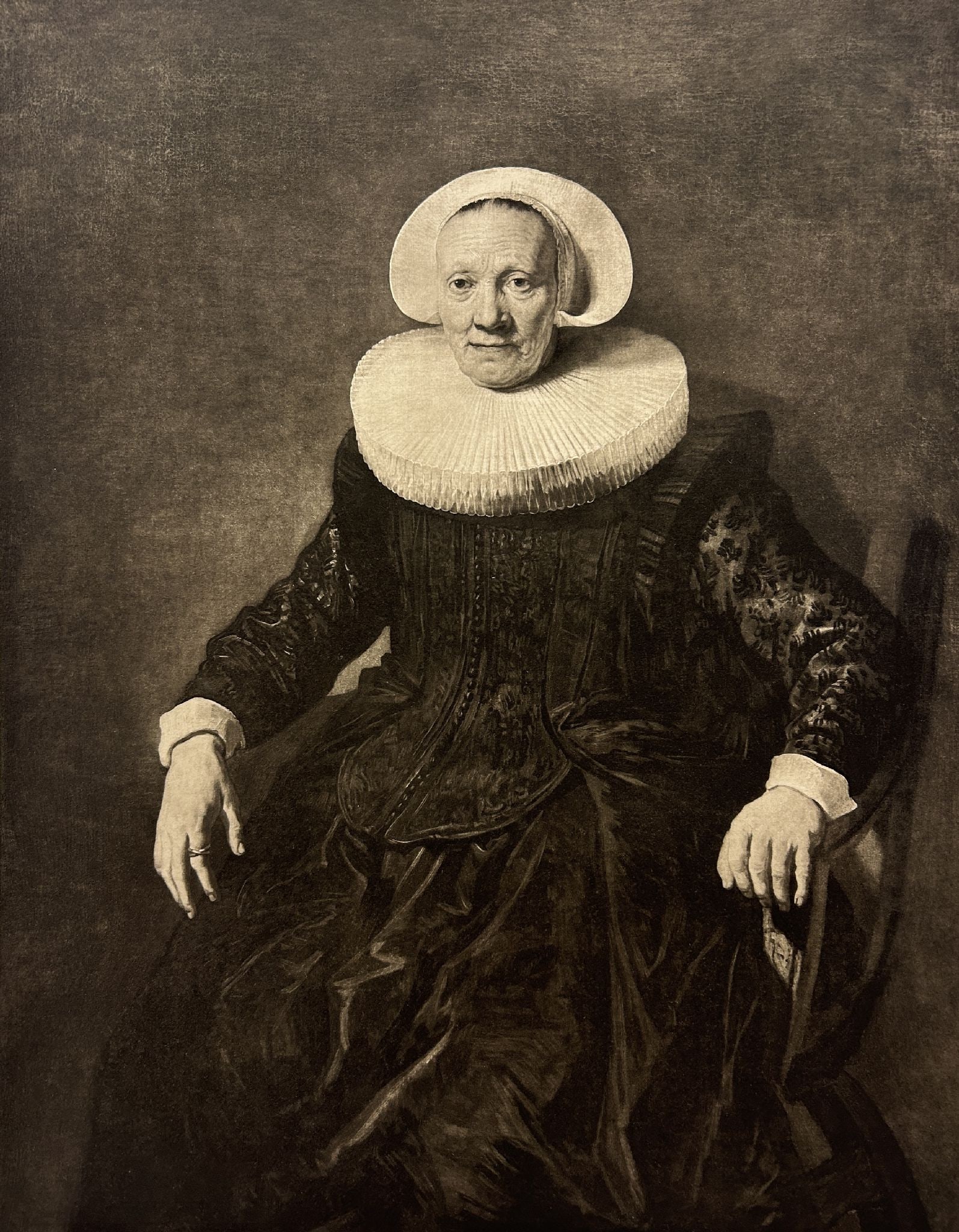 Rembrandt van Rijn (After) - Portrait of An Old Woman Sitting: Artist: Rembrandt van Rijn (After) Title: Portrait of An Old Woman Sitting Year: 1898 Dimensions: 26 7/8 x 20 7/8 in. Edition: from the limited edition Publisher: Scheltema & Holkema's Boekhandel,