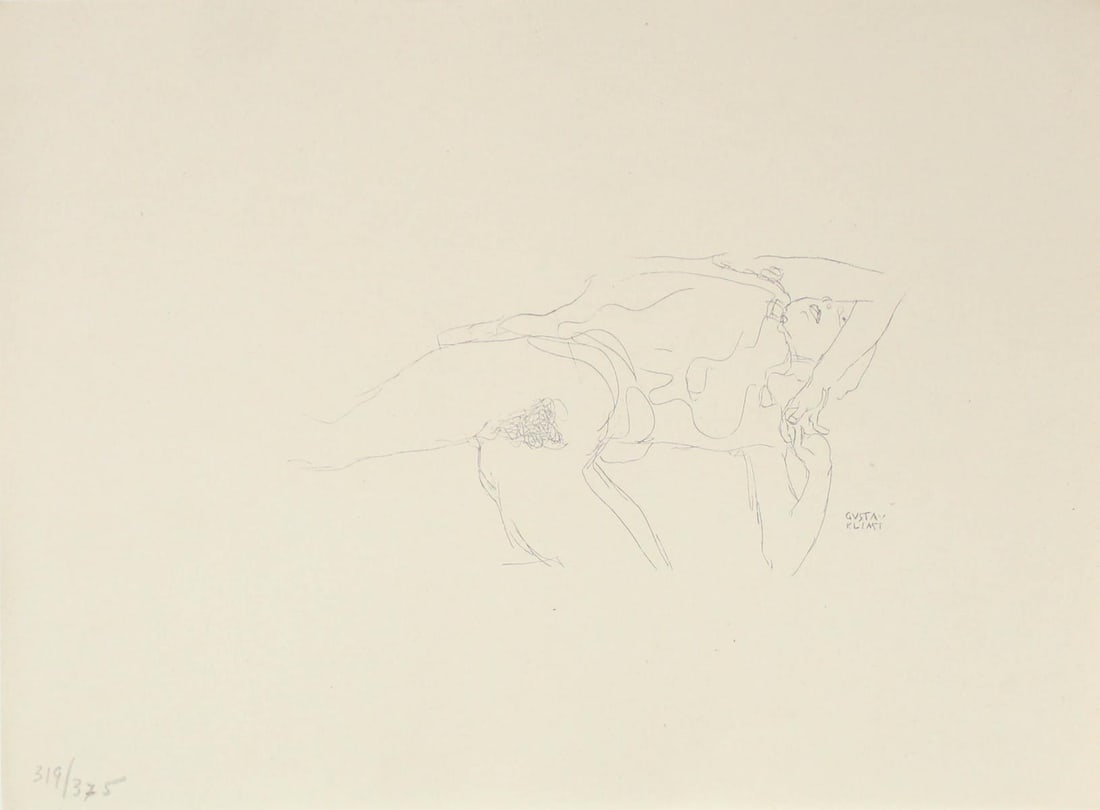 Gustav Klimt (After) - Untitled XIII: Artist: Gustav Klimt (After) Title: Untitled XIII Year: 1922 Dimensions: 10 1/2in. by 8in. Edition: From the limited edition of 375 Publisher: Thyrsos Verlag; Leipzig and Vienna Suite: Gustav Klimt: