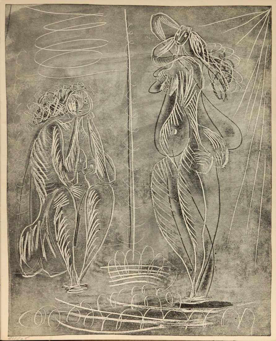 Pablo Picasso - Two Women: Artist: Pablo Picasso Title: Two Women Year: 1943 Dimensions: 11in. by 9in. Edition: 81 from the rare limited edition of 525 Publisher: Robert - J. Godet Suite: La Chevre-Feuille Medium: Original