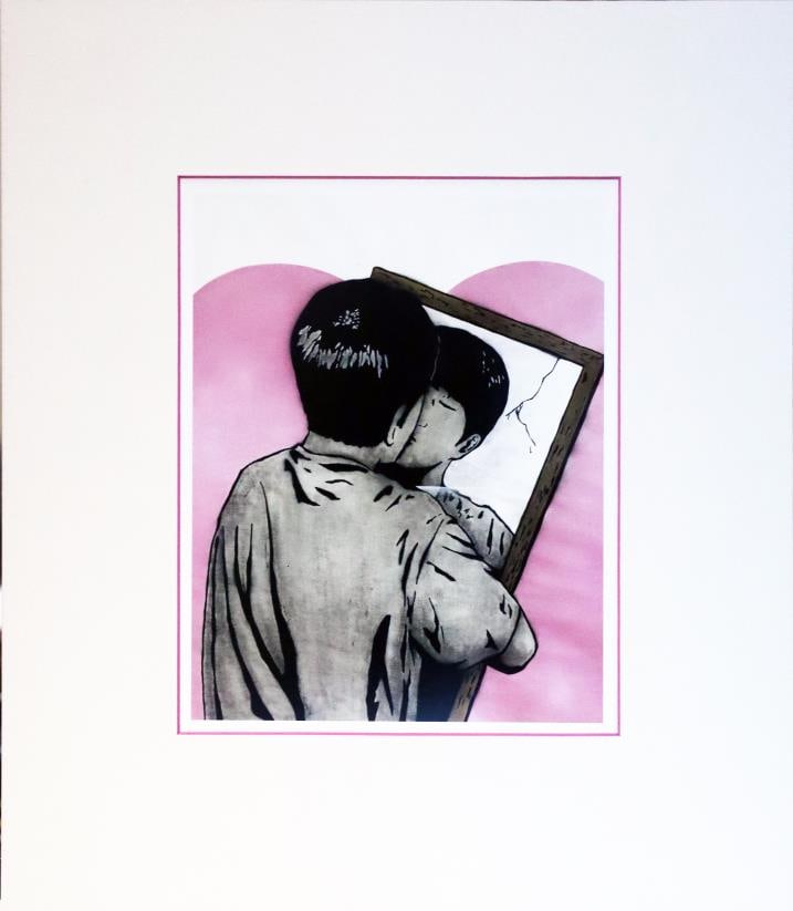 Aito - Love One's Self: Artist: Aito Title: Love One's Self Dimensions: 7.25in. by 9.25in. Edition: From the rare limited edition Medium: Offset Lithograph on paper Condition: Excellent Notes: Matted to Muesem Standards