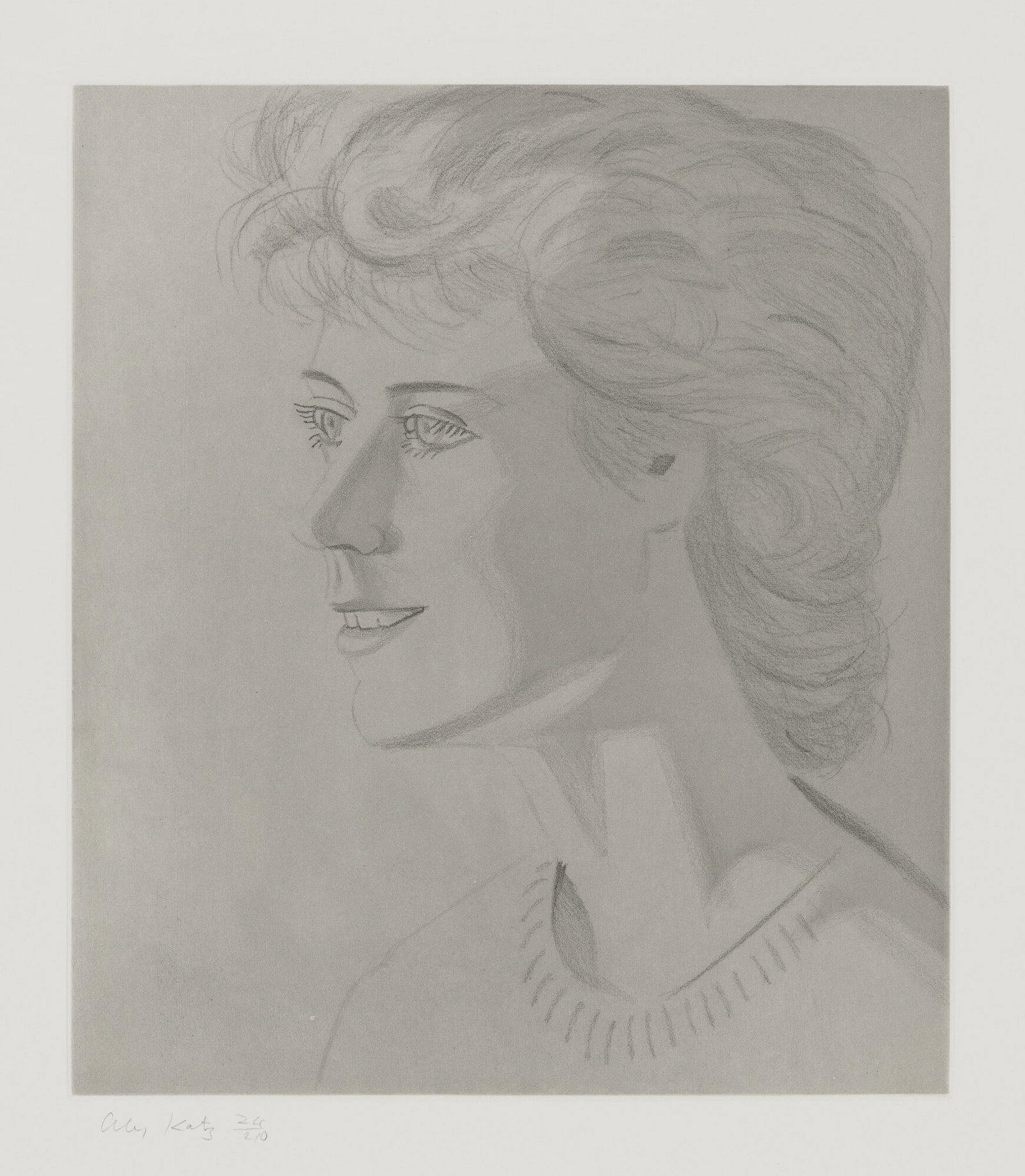 Alex Katz - Annabel: Artist: Alex Katz Title: Annabel Year: 1984 Dimensions: 18 1/8 x 15 1/2 in. Edition: 24 from the limited edition of 40 Publisher: Co-published by Marlborough Graphics, Inc., New York, and the artist