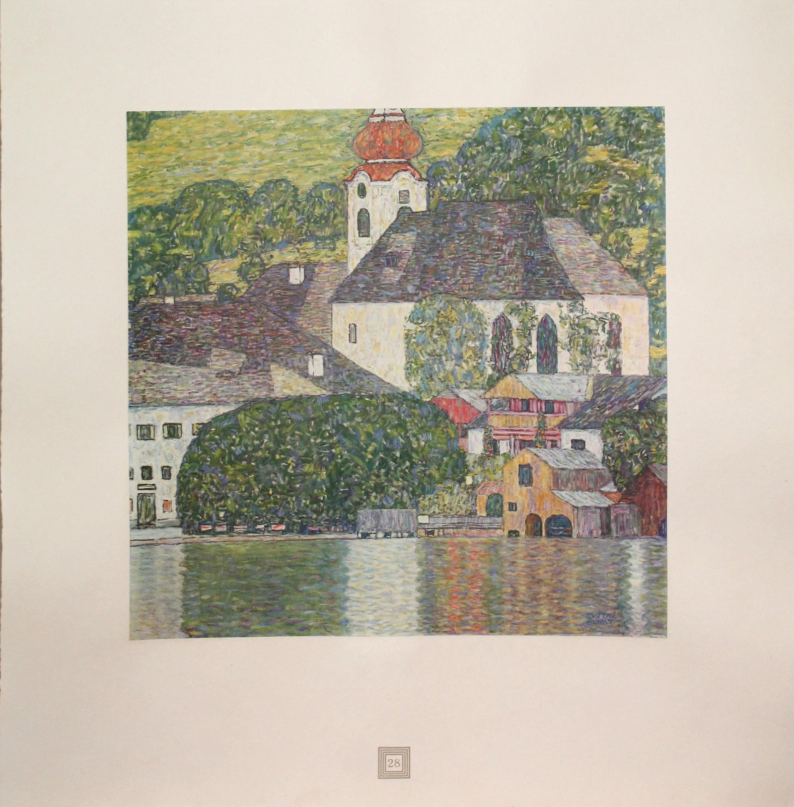 Gustav Klimt (After) - Kirche am Woldgangsee: Artist: Gustav Klimt (After) Title: Kirche am Woldgangsee Year: 1931 Dimensions: 19in. by 18in. Edition: From the rare limited edition of 500 Publisher: Austrian State Printing Office Vienna Austria