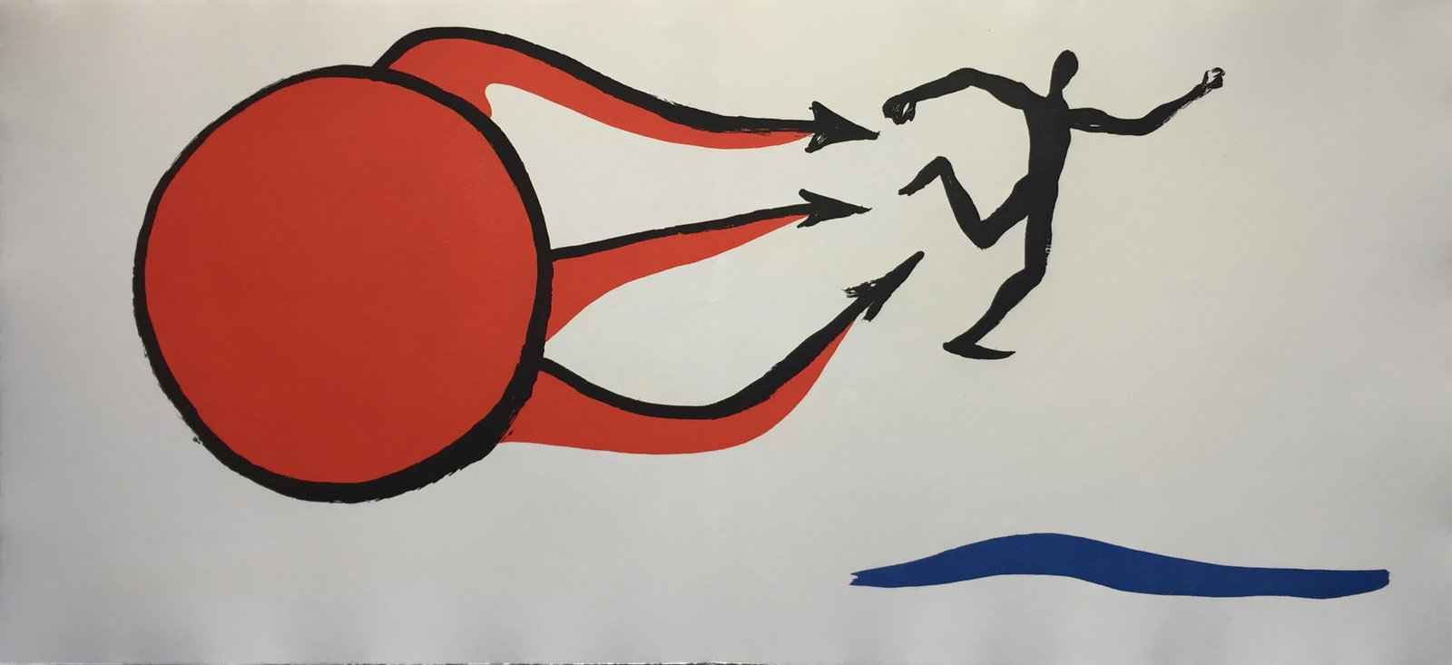 Alexander Calder - Untitled (Red Sun and Figure): Artist: Alexander Calder Title: Untitled (Red Sun and Figure) Year: 1976 Dimensions: 16in. by 36in. Edition: From the Rare Limited Edition of 200 Publisher: Maeght Suite: Le Sacrilege d'Alan Kent