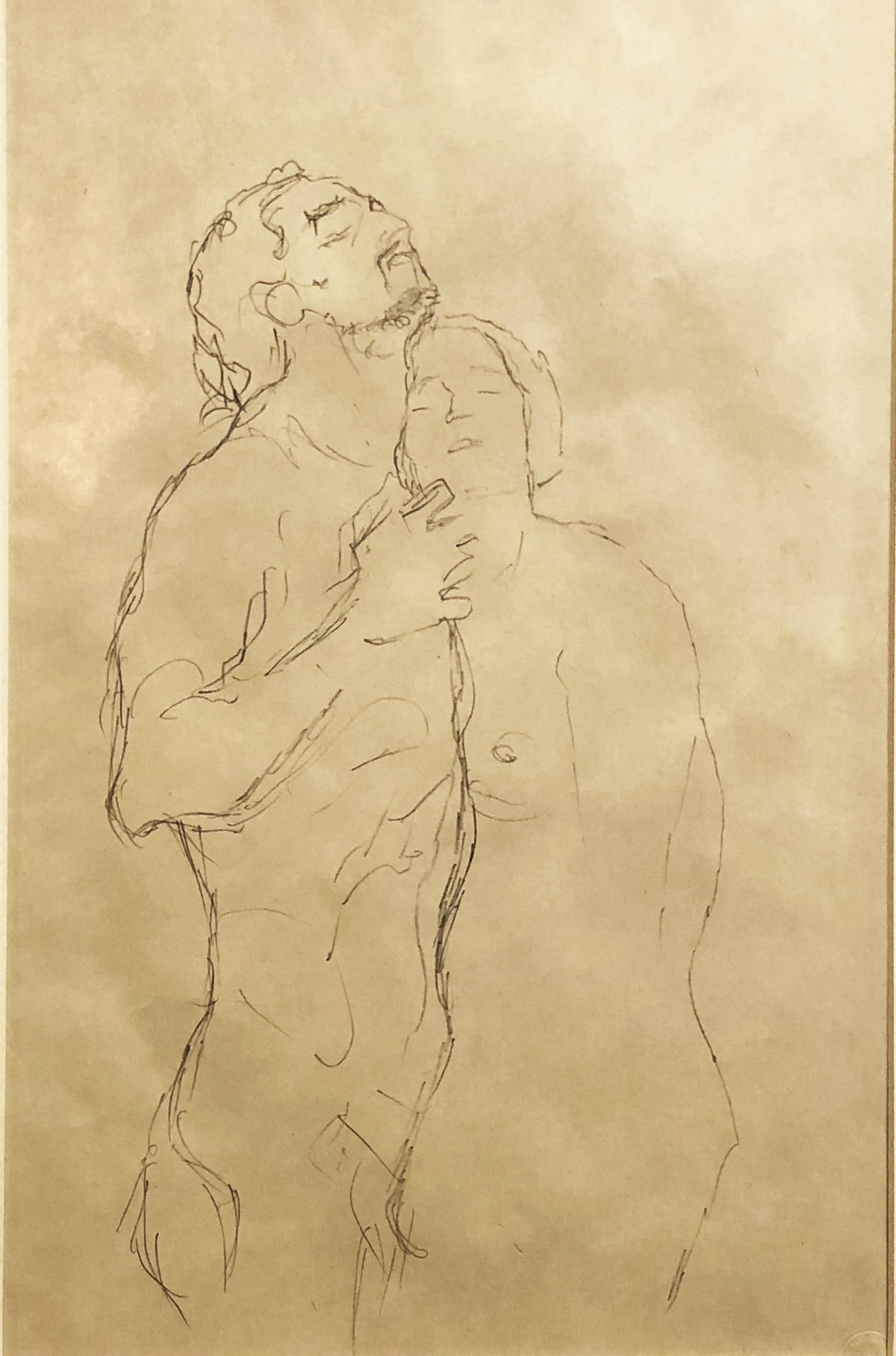 Gustav Klimt (After) - Mann Und Frau: Artist: Gustav Klimt (After) Title: Mann Und Frau Year: 1986 Dimensions: 21.5in. by 14.5in. Edition: 412 from the rare limited edition of 1000 Suite: Faksimilie der Moderne 4 Medium: Original