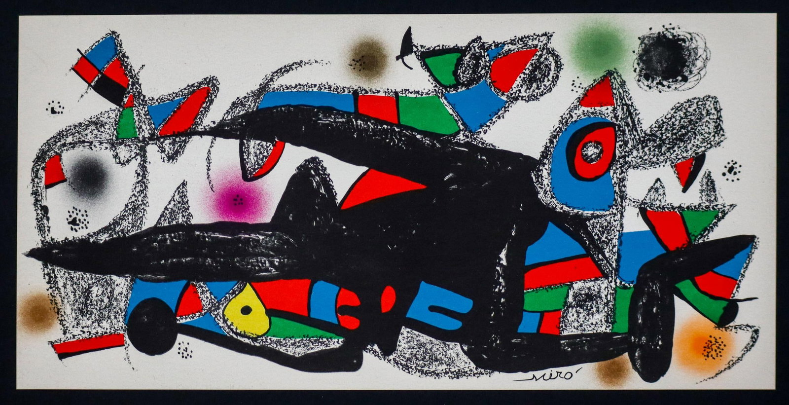 Joan Miro - Denmark: Artist: Joan Miro Title: Denmark Year: 1975 Dimensions: 8in. by 15.75in. Edition: From the rare limited edition Publisher: Leon Amiel New York Suite: