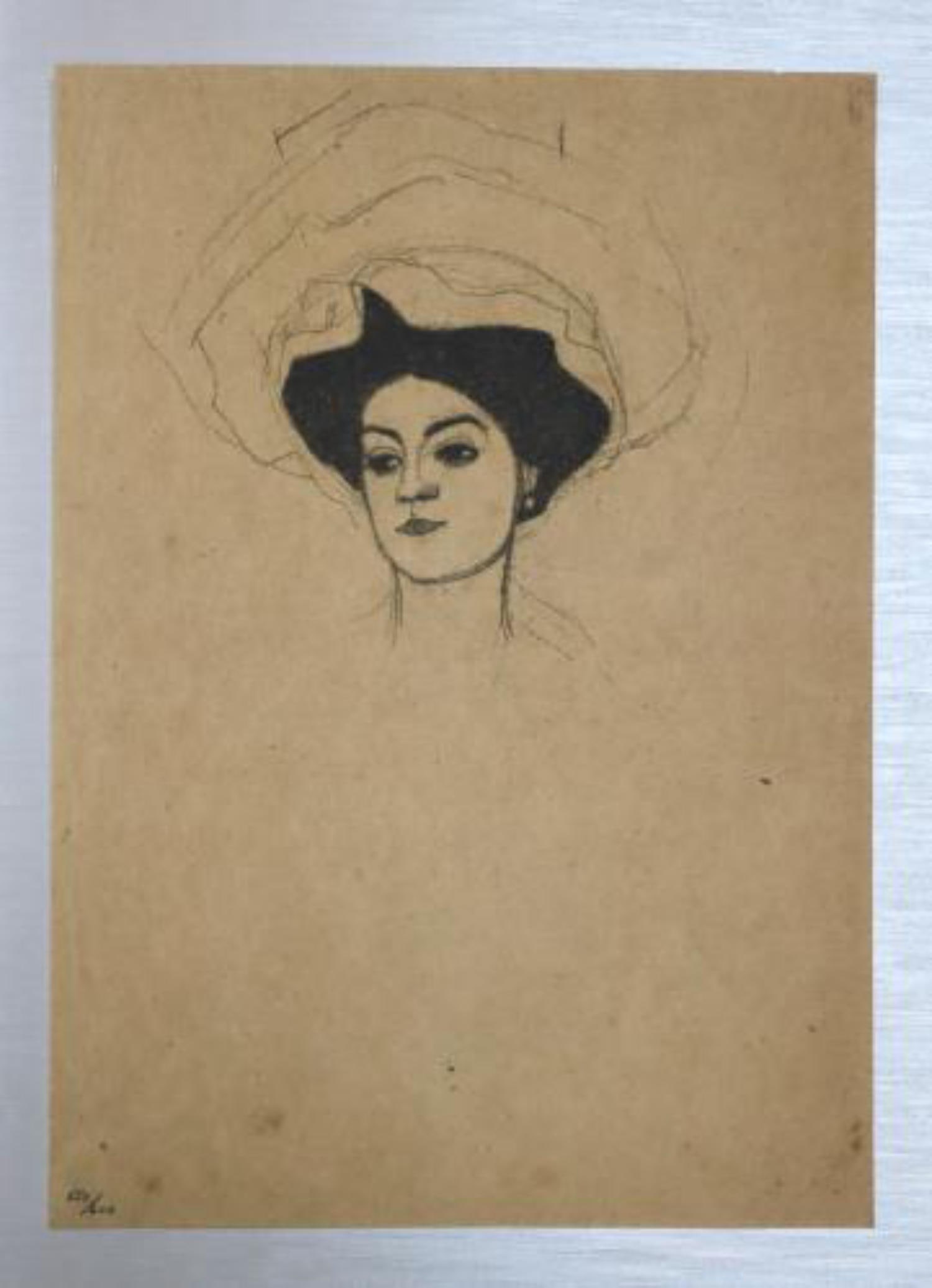 Egon Schiele (After) - Melanie Schiele: Artist: Egon Schiele (After) Title: Melanie Schiele Year: 1908 Dimensions: 12in. by 8.5in. Edition: From the Rare Limited Edition of 600 Medium: Original Lithograph in Colors on Paper Condition: