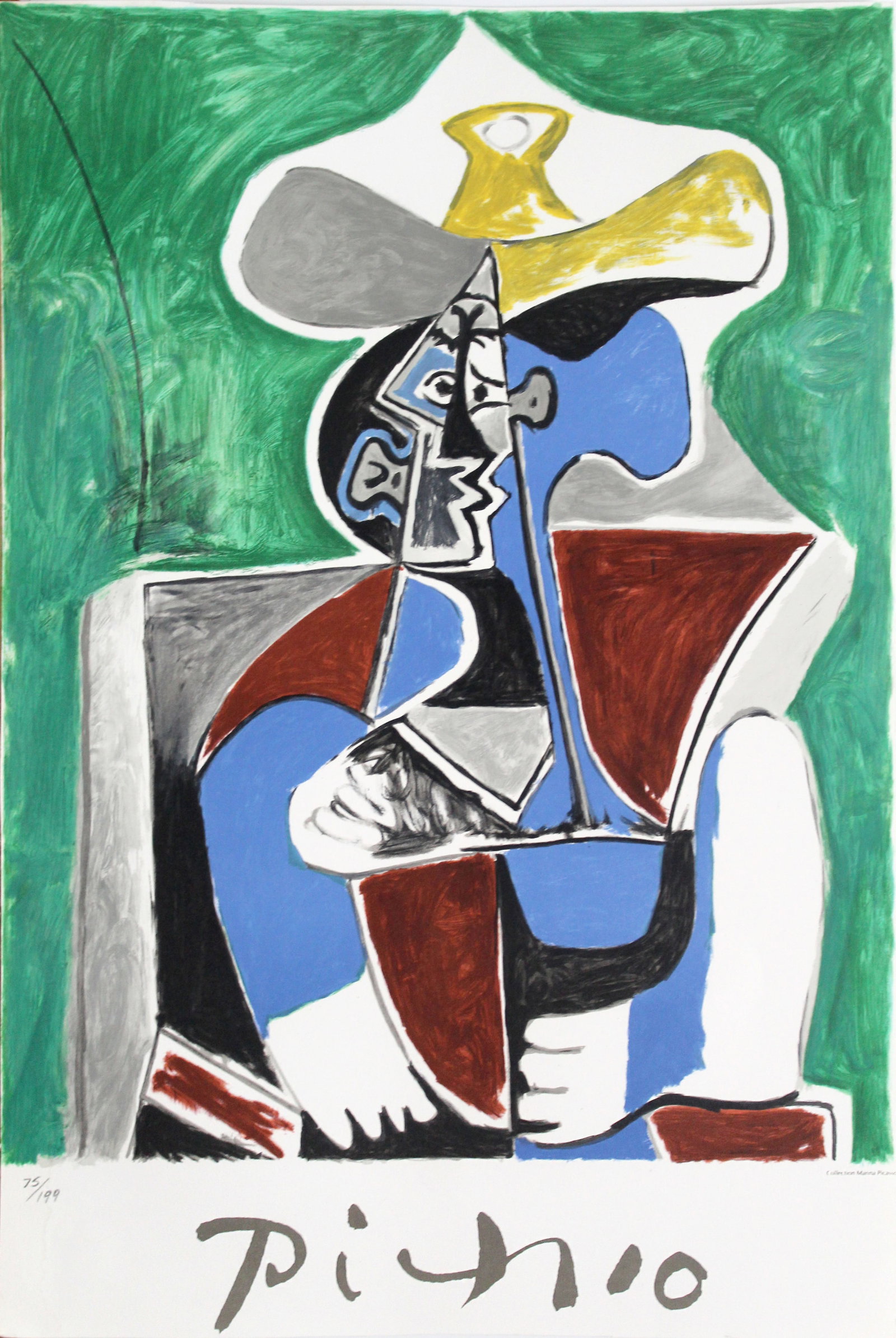 Pablo Picasso (After) - Buste au Chapeau Jaune et Gris: Artist: Pablo Picasso (After) Title: Buste au Chapeau Jaune et Gris Year: 1961 Dimensions: 22 1/2 x 17 in. Edition: From the rare limited edition of 199 Medium: Original lithograph on paper