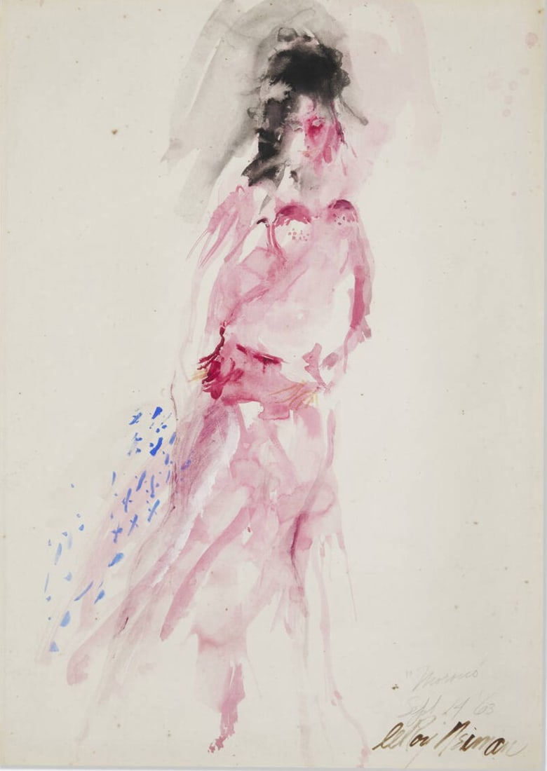LeRoy Neiman - Morocco (Study of a Belly Dancer): Artist: LeRoy Neiman Title: Morocco (Study of a Belly Dancer) Year: 1963 Dimensions: 24 x 18 in. Edition: Original work of art Medium: Pencil and watercolor on illustration board Condition: Excellent