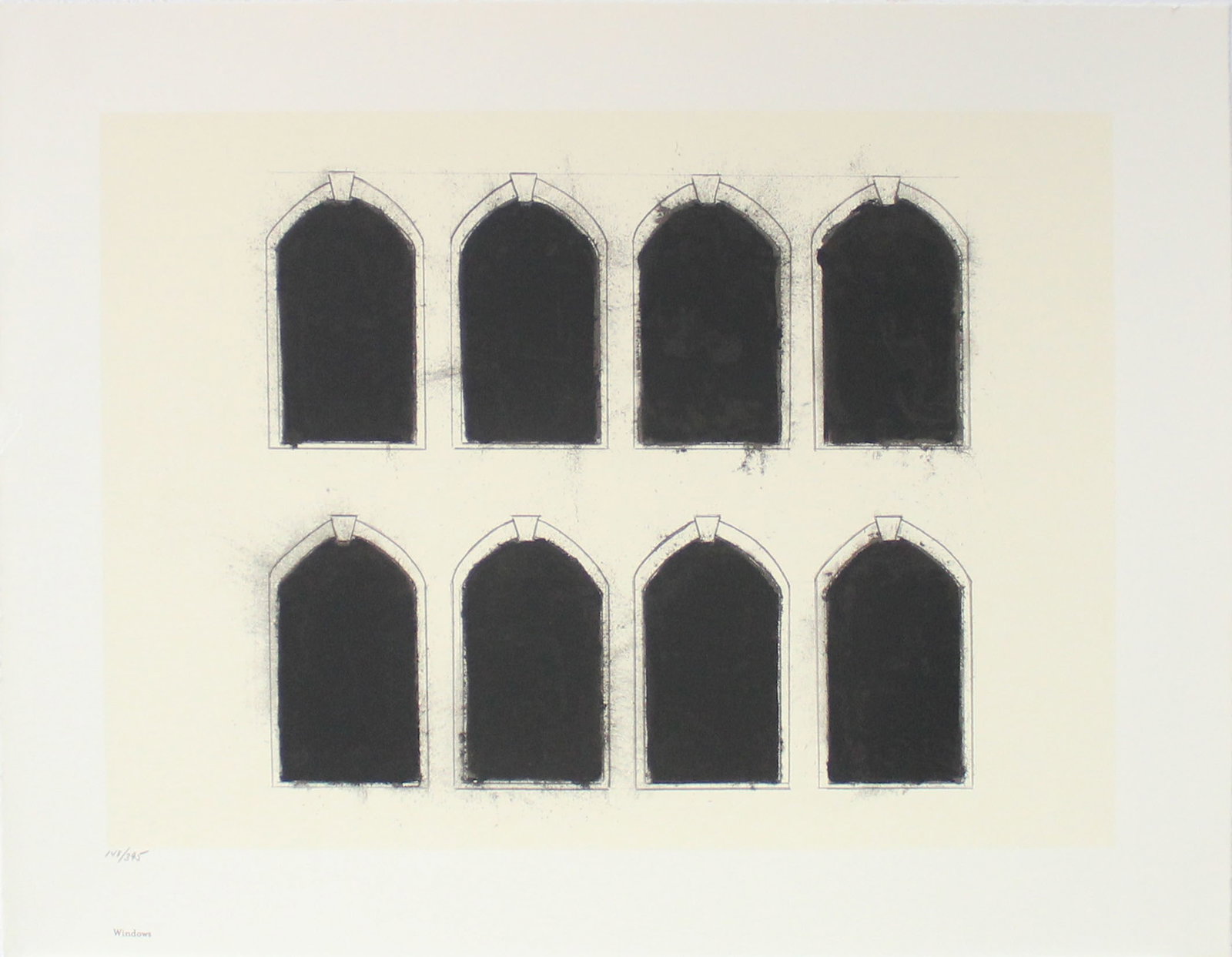 Donald Sultan - Windows: Artist: Donald Sultan Title: Windows Year: 1999 Dimensions: 17 x 22 in. Edition: From the Rare Limited Edition of 395 Publisher: MFA Contemporary Atelier