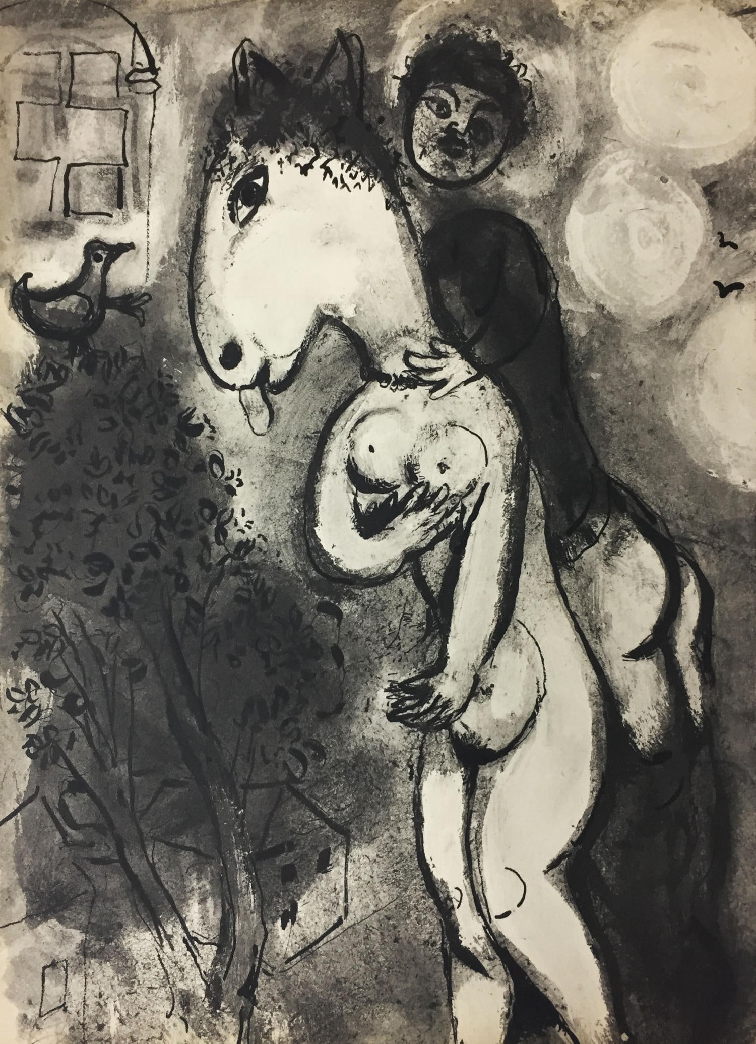 Marc Chagall (After) - La Jument de Compere Pierre: Artist: Marc Chagall Title: La Jument de Compere Pierre Year: 1950 Dimensions: 14in. by 10 1/4in. Edition: From the Rare Limited Edition Publisher: Verve Suite: Verve Vol. VI No. 24 Medium: Offset