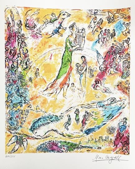 Marc Chagall (After) - The Sorcerer of Music: Artist: Marc Chagall (After) Title: The Sorcerer of Music Dimensions: 9 1/2in. by 12in. Edition: From the rare limited edition of 375 Publisher: L.A.P Fine Arts Medium: Giclee Lithograph on thick