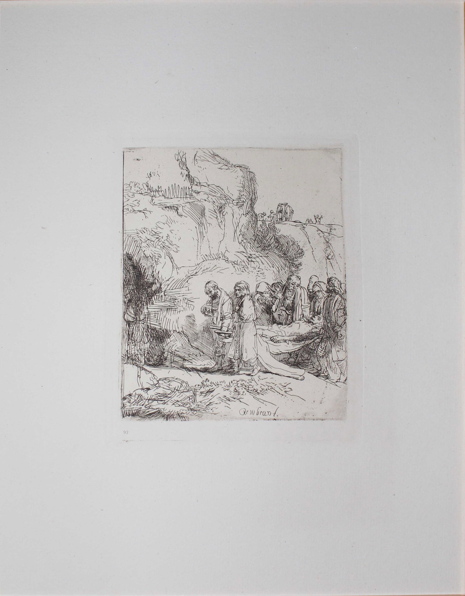 Rembrandt van Rijn (after) - Christ Caried to the Tomb: Artist: Rembrandt van Rijn (after) Title: Christ Caried to the Tomb Year: 1880 Dimensions: 9in. by 11 1/2in. Edition: From the rare limited edition Suite: The Work of Rembrandt Blanc Tome II Medium: