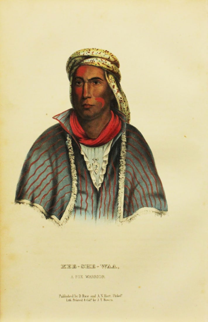 Charles Bird King - Kee She Waa A Fox Warrior: Artist: Charles Bird King Title: Kee She Waa A Fox Warrior Year: 1858 Dimensions: 10 1/2in. by 6 3/4in. Edition: From the Rare Limited Edition Publisher: D. Ric