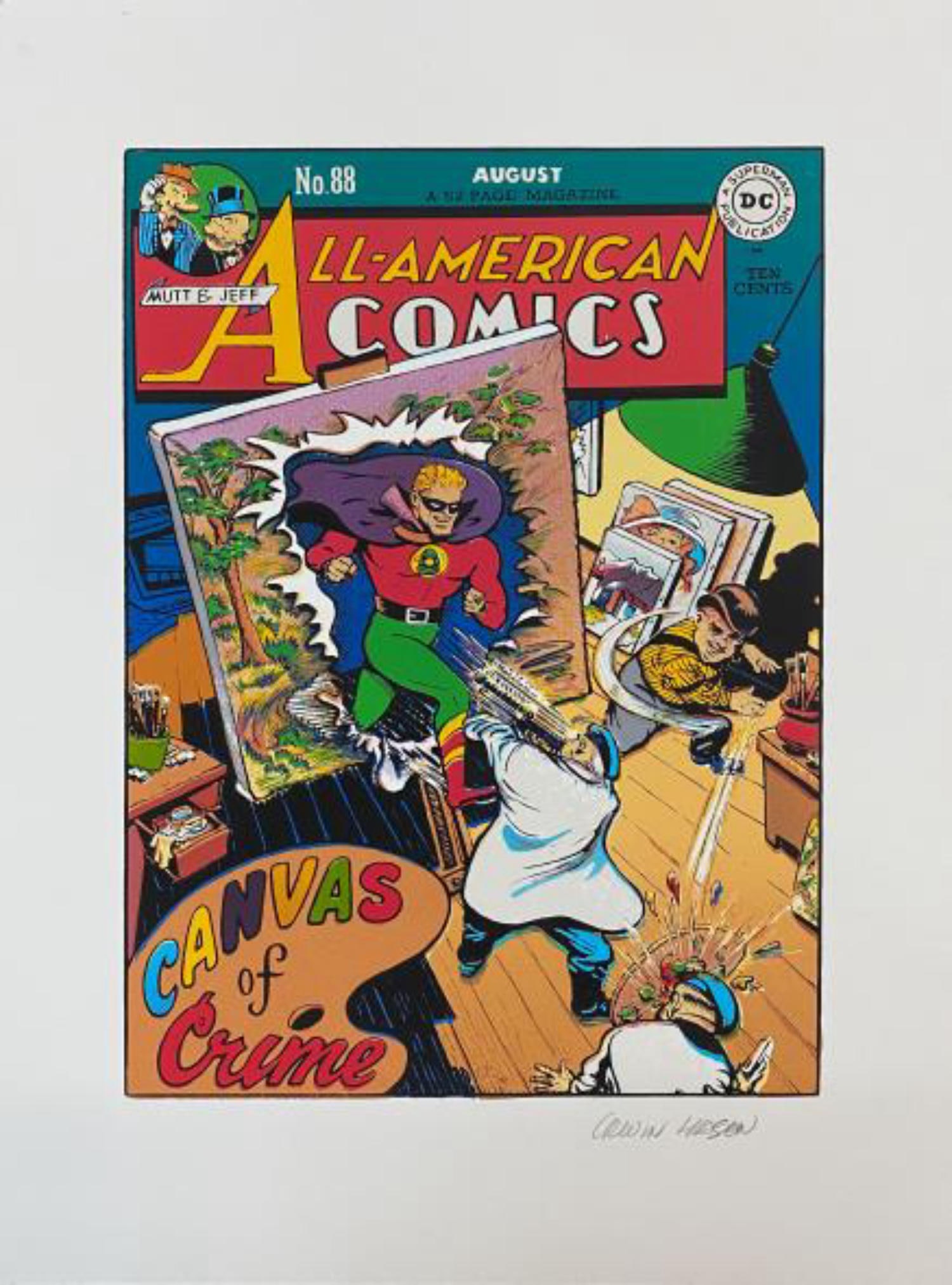 Iwin Hasen - Canvas of Crime: Artist: Iwin Hasen Title: Canvas of Crime Dimensions: 18in. by 24in. Edition: From a rare limited edition Medium: Original Serigraph on paper Condition: Excelle