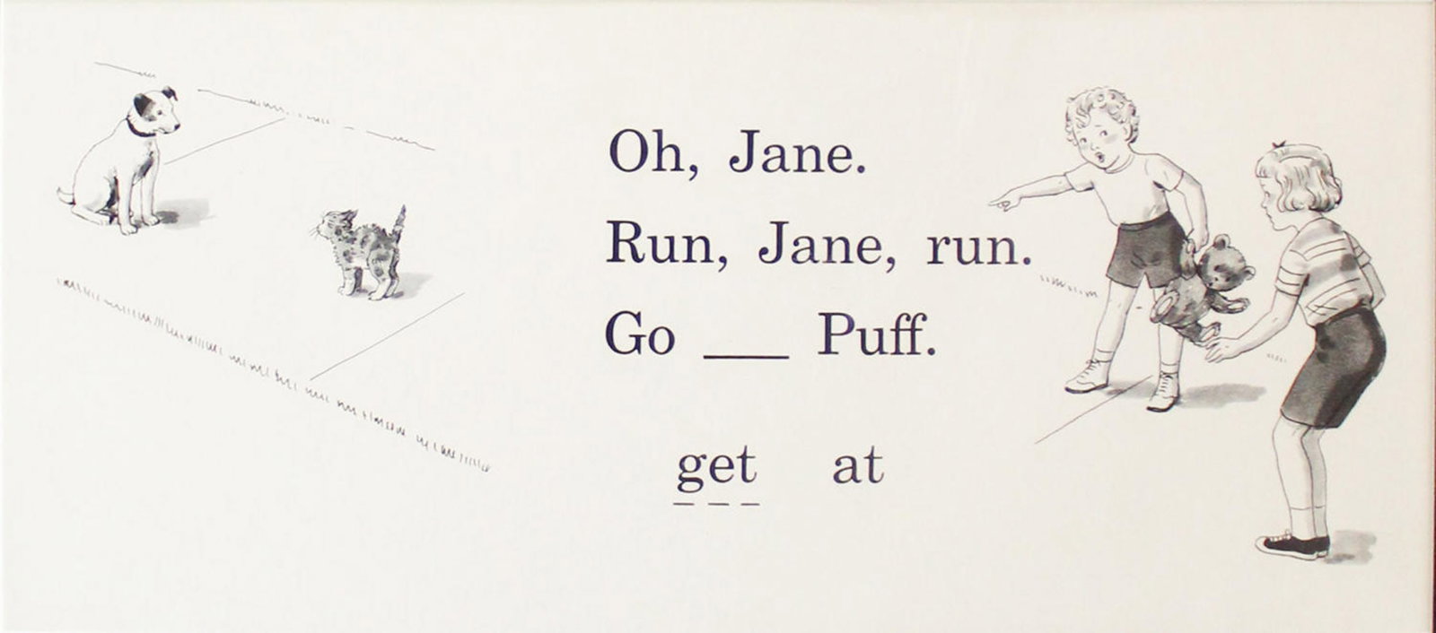 Eleanor Campbell & Keith Ward - Go Get Puff: Artist: Eleanor Campbell & Keith Ward Title: Go Get Puff Year: 1943s Dimensions: 25in. by 14in. Edition: From the rare limited edition Publisher: Scott Foresman Suite: Our Big Book Medium: Original