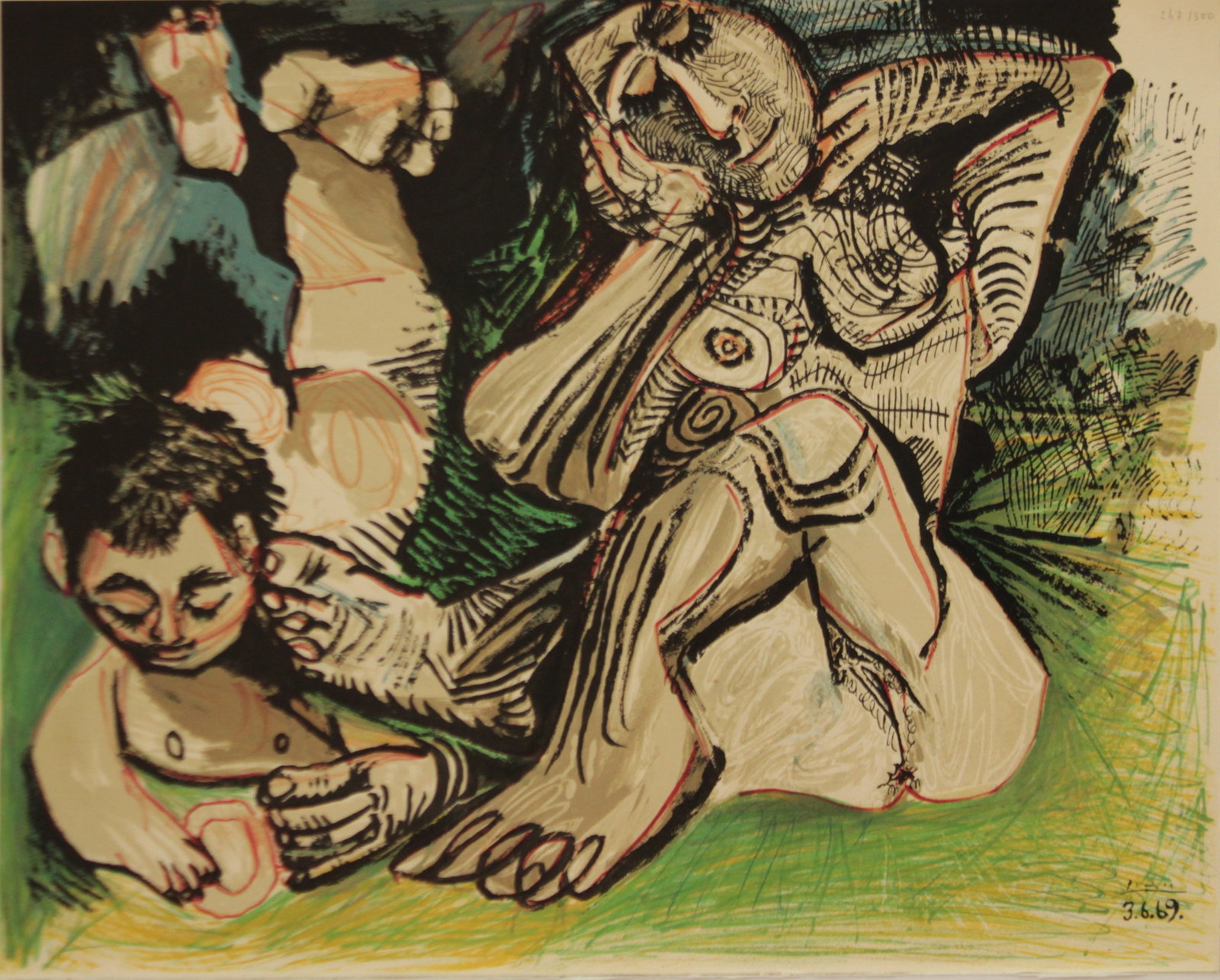Pablo Picasso - 3 6 69: Artist: Pablo Picasso Title: 3 6 69 Year: 1969 Dimensions: 16in. by 20in. Edition: From the Rare Limited Edition of 300 Publisher: Le Vent d Arles Su