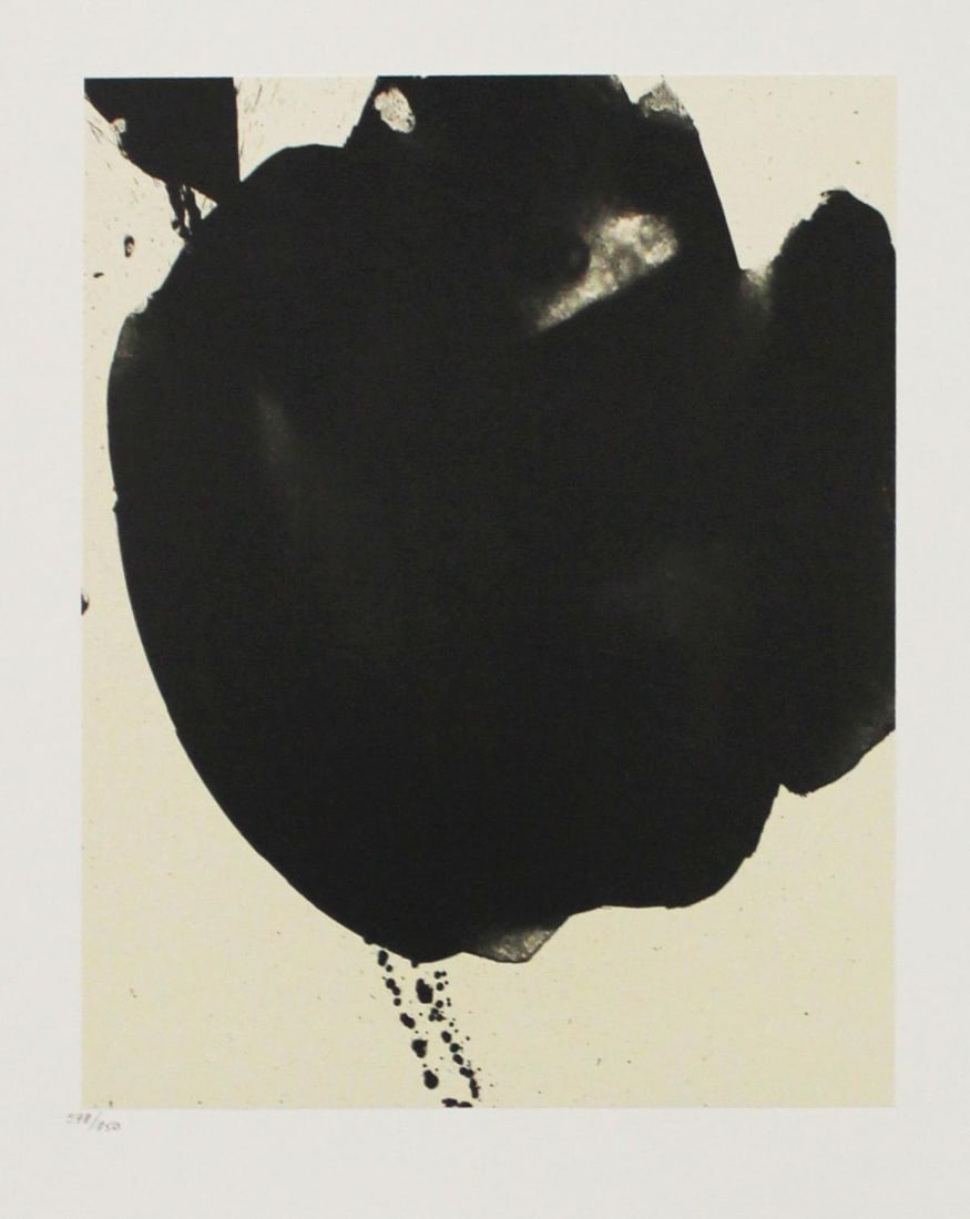 Robert Motherwell - Untitled 14: Artist: Robert Motherwell Title: Untitled 14 Year: 1988 Dimensions: 16in. by 21in. Edition: From the Rare Limited Edition of 750 Publisher: The Limited Editions Club New York Suite: The Octavio Paz