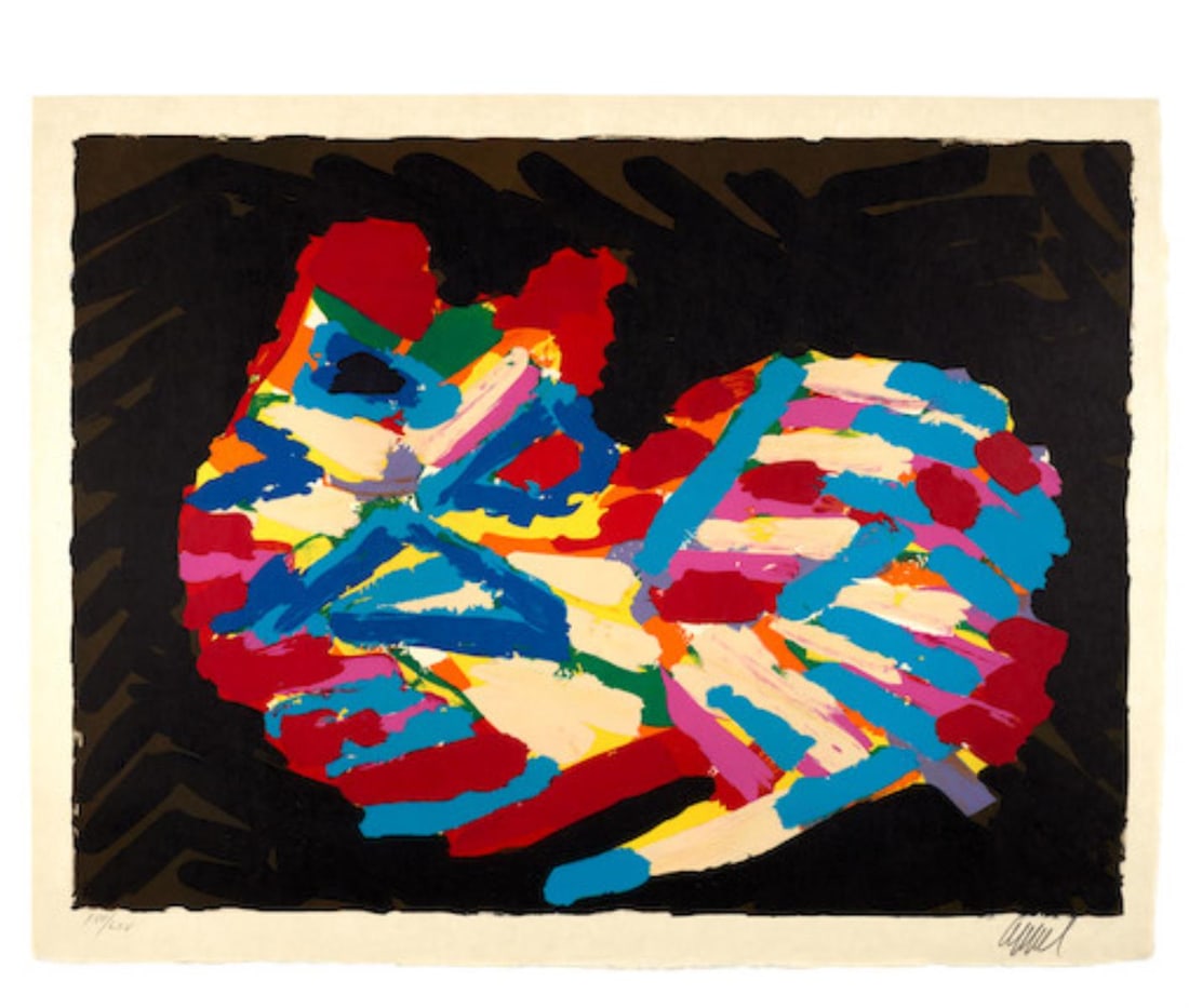 Karel Appel - House Cat: Artist: Karel Appel Title: House Cat Year: 1979 Dimensions: 24 5/8in. by 30 1/4in. Edition: From the rare limited edition of LXV Publisher: London Arts Inc. Detroit Suite: Cats Portfolio Medium: