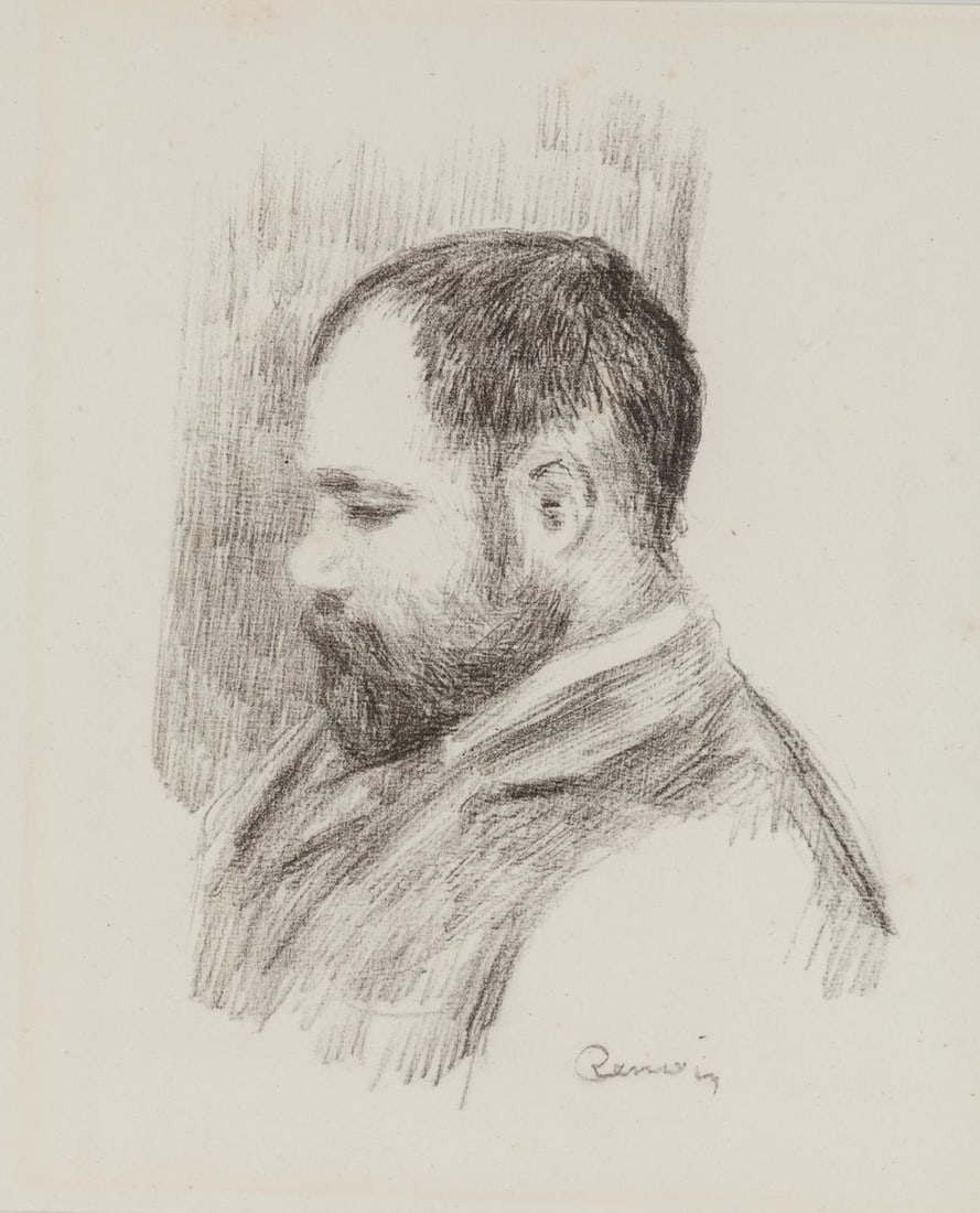 Pierre-Auguste Renoir - Ambroise Vollard: Artist: Pierre-Auguste Renoir Title: Ambroise Vollard Year: 1904 Dimensions: 11in. by 9in. Weight: 9 Edition: From the rare limited edition Suite: L'album des douze lithographies originales de