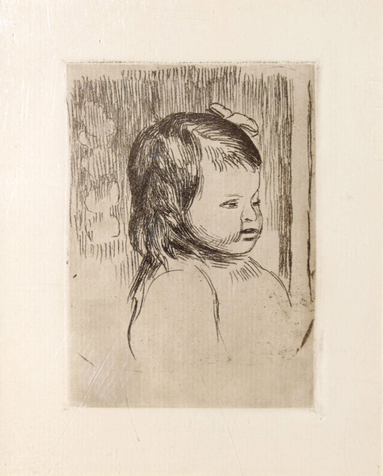 Pierre Auguste Renoir - Buste d'enfant tourne a droite: Artist: Pierre Auguste Renoir Title: Buste d'enfant tourne a droite Year: c. 1908 Dimensions: 6in. by 4in. Edition: From the rare limited edition Publisher: Theodore Duret Suite: Die Impressionisten