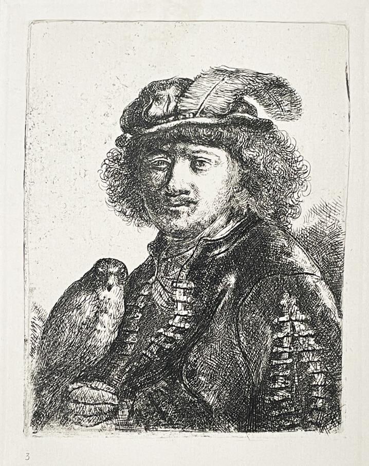 Rembrandt van Rijn (After) - Self Portrait with Parrot: Artist: Rembrandt van Rijn (After) Title: Self Portrait with Parrot Year: c. 1884 Dimensions: 12 1/2in. by 17 1/4in. Edition: From the rare limited edition Publisher: A. Quantin 7 Rue Saint-benoit
