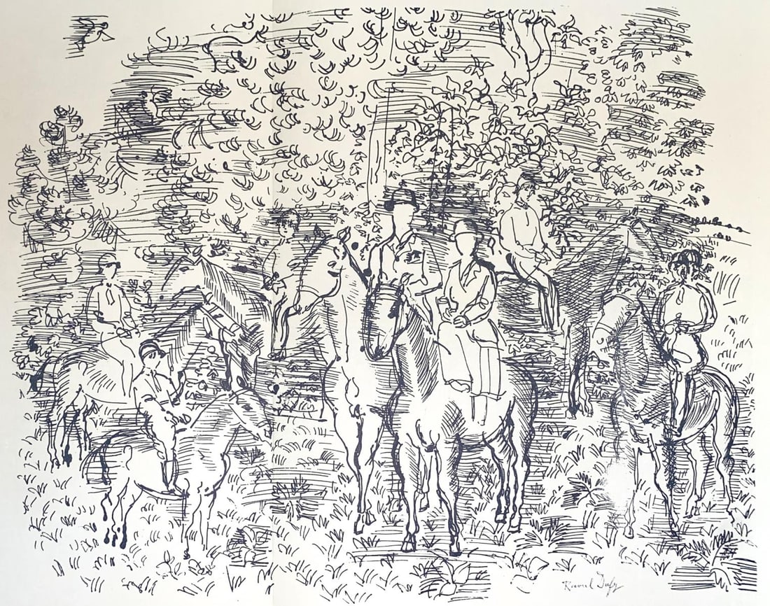 Raoul Dufy - Untitled III: Artist: Raoul Dufy Title: Untitled III Year: 1965 Dimensions: 12in. by 15in. Edition: From the rare limited edition of 975 Suite: Lettre A Mon Peintre Medium: Lithograph on paper Condition: Excellent