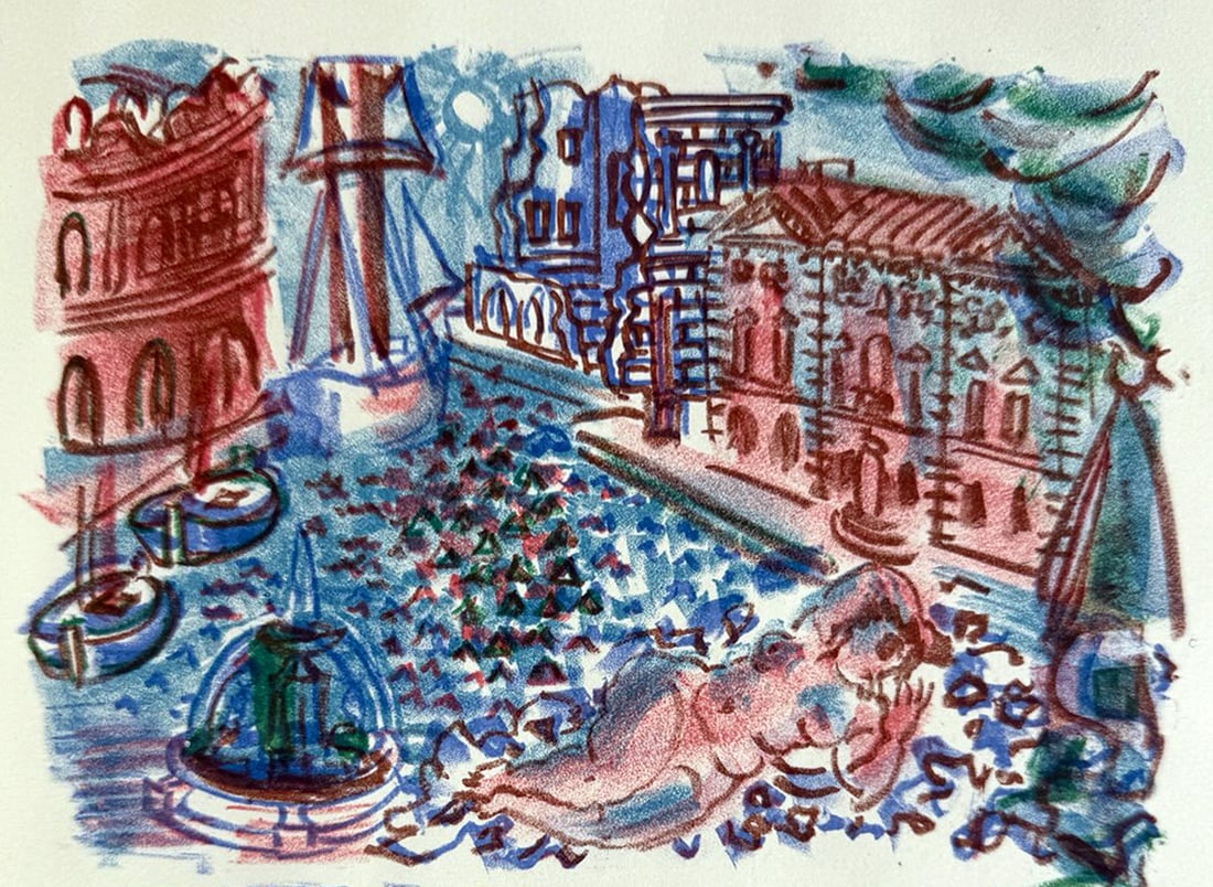 Raoul Dufy - Untitled Lithograph from ""Eloge De Raoul Dufy"": Artist: Raoul Dufy Title: Untitled Lithograph from ""Eloge De Raoul Dufy"" Year: 1931 Dimensions: 10 x 7 in. Edition: From the limited edition of 150 Publisher: Pour les Amis du Docteur Lucien-Graux,