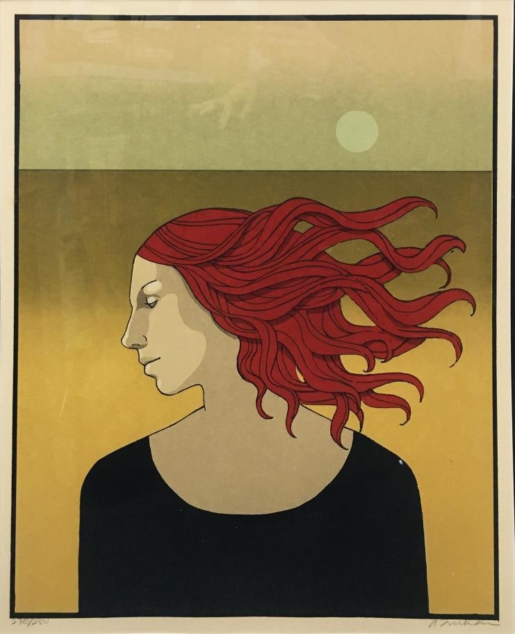 Ardith Truhan - Untitled Portrait: Artist: Ardith Truhan Title: Untitled Portrait Dimensions: 25in. by 21in. Edition: Numbered from the Rare Limited Edition Medium: Serigraph in Colors on Paper Condition: Excellent Signature Details: