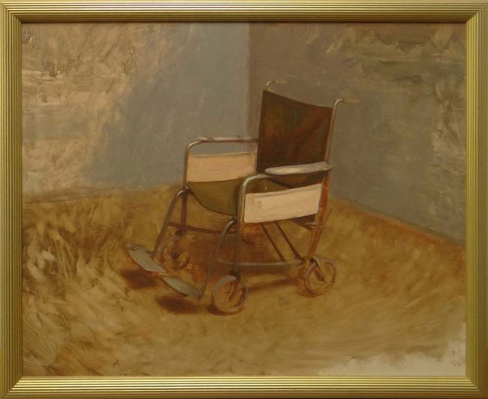 Bo Bartlett - "Wheelchair": Artist: Bo Bartlett Title: Wheelchair Year: 1996 Medium: Original oil painting on linen Size: 24" x 30" Edition: Unique original work of art Signature: Signed,