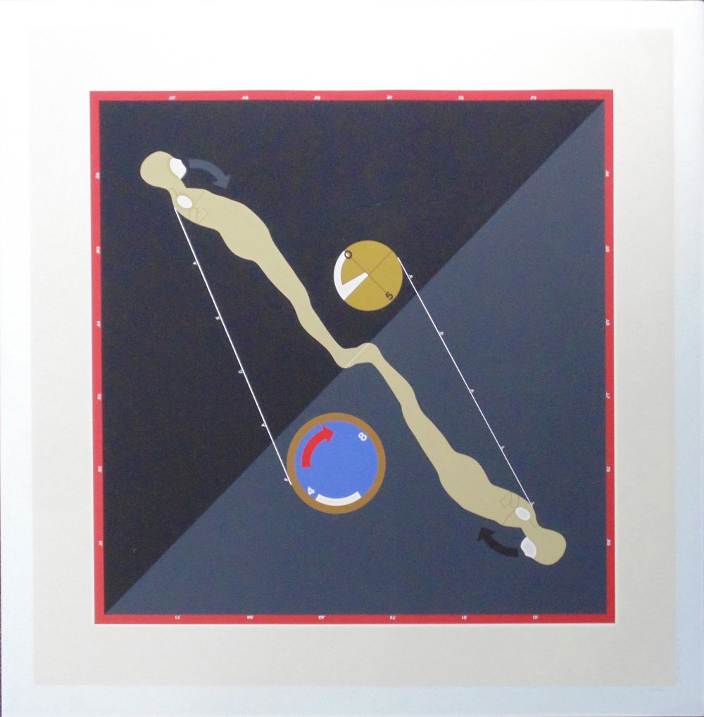 Ernest Trova "Form and Reflection": Artist: Ernest Trova Title: Form and Reflection Medium: Original serigraph in colors on Arches paper Year: 1977 Edition: From the limited edition of 100 Size: 35 1/2" x 35<