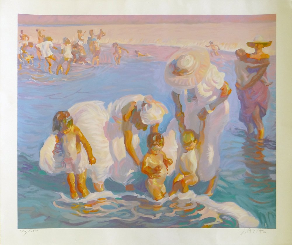 John Asaro "Beach at Del Mar": Artist: John Asaro Title: Beach at Del Mar Medium: Original serigraph in colors Size:31 1/4" x 36 Edition: From the limited edition of 195 Signature: Hand signed in pencil<