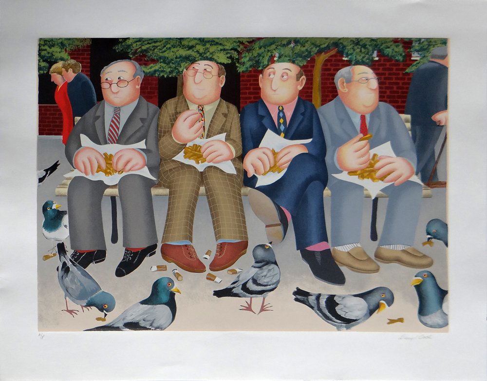 Beryl Cook "Lunch in the Garden": Artist: Beryl Cook Title: Lunch in the Garden Medium: Original serigraph Year: 2002 Size: 22" x 28 1/2" Edition: AP aside from the limited edition of 300 Signa