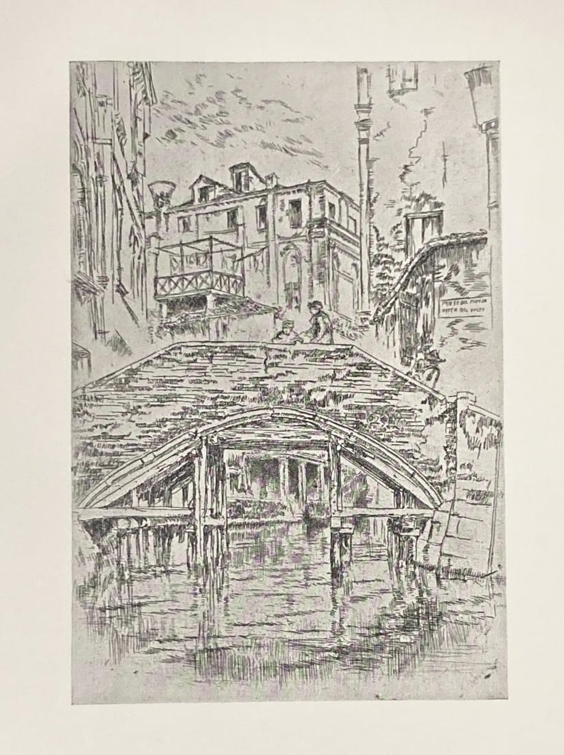 James McNeill Whistler (After) - Ponte Del Piovan: Artist: James McNeill Whistler (After) Title: Ponte Del Piovan Year: 1922 Dimensions: 14 3/4in. by 11 1/4in. Edition: From the Rare Limited Edition of 200 Publisher: The Studio Ltd. London Suite: The