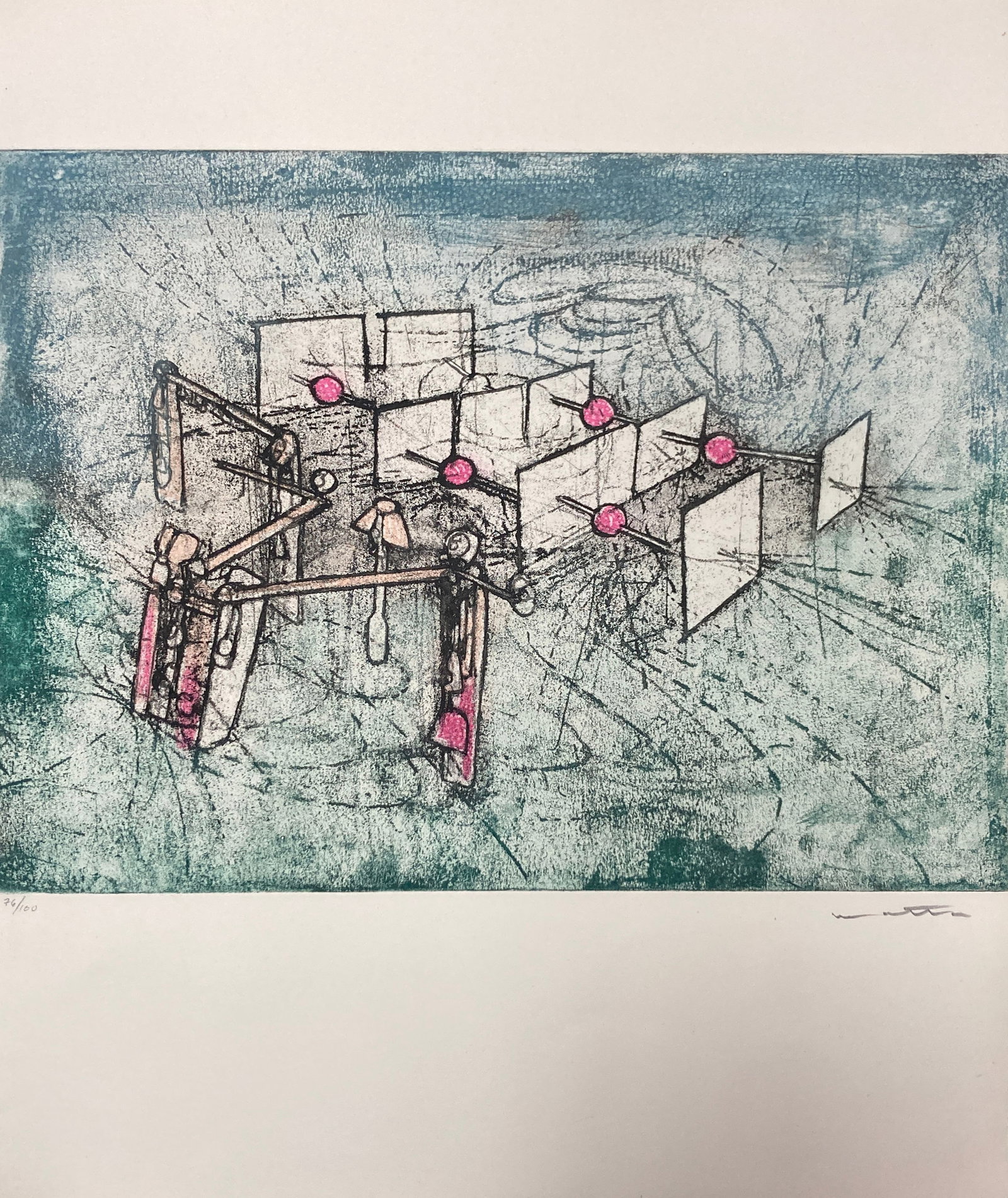 Roberto Matta - Untitled XVI: Artist: Roberto Matta Title: Untitled XVI Year: 2021 Dimensions: 18 x 15 in. Edition: From the rare limited edition of 100 Publisher: Editions Meyer Lausanne Suite: Come Detta Dentro Vo Significando