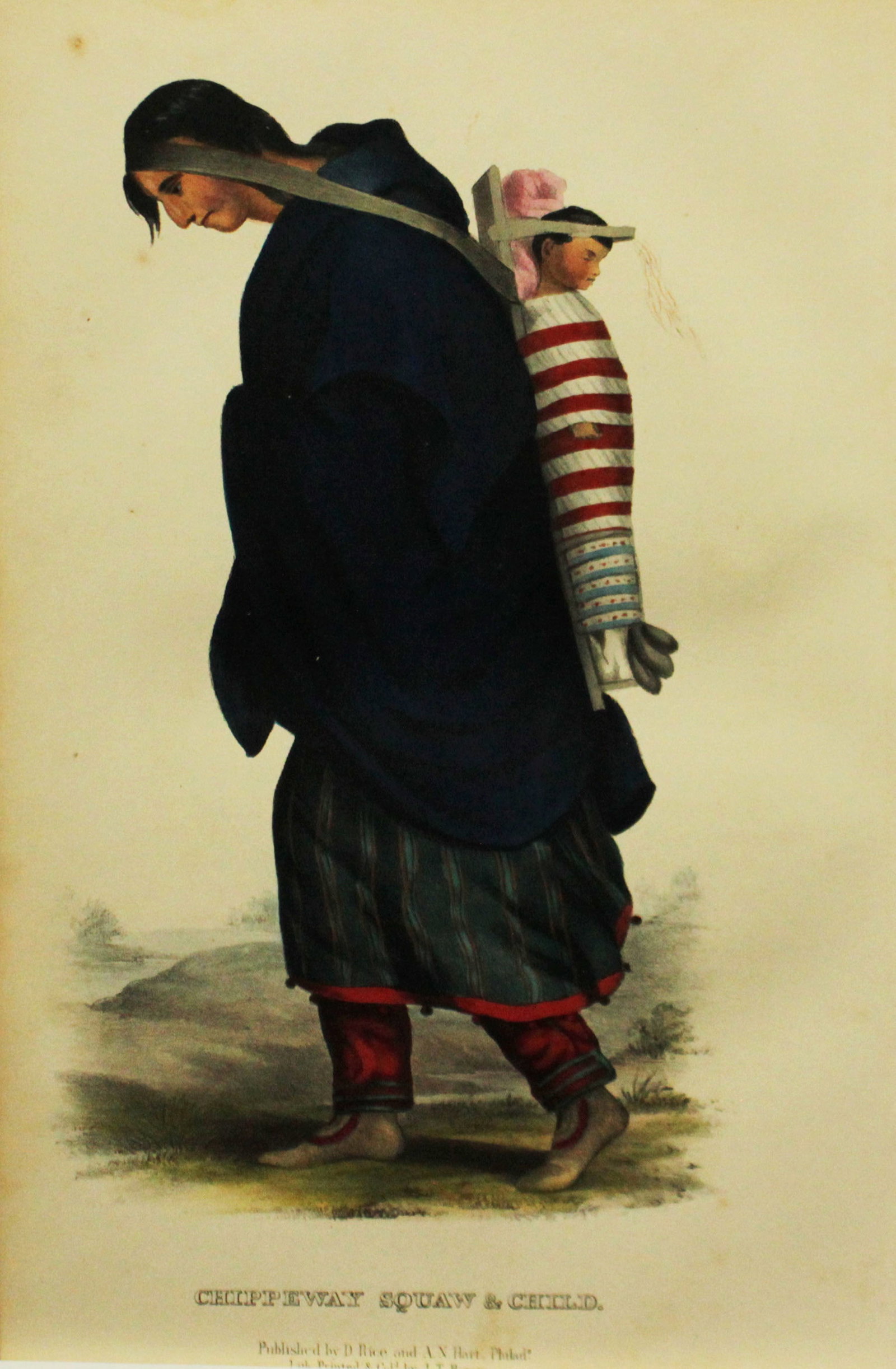 Charles Bird King - Chippeway Squaw and Child: Artist: Charles Bird King Title: Chippeway Squaw and Child Year: 1858 Dimensions: 10 1/2in. by 6 3/4in. Edition: From the Rare Limited Edition Publisher: D. Ric