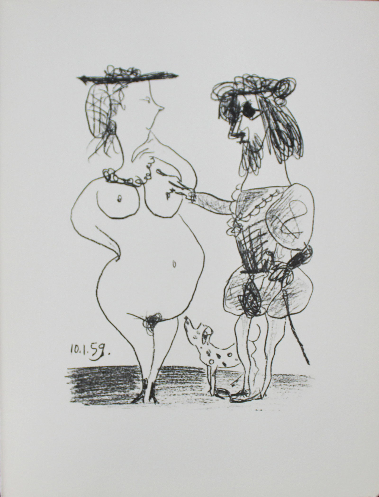 Pablo Picasso - Le Seigneur et la Dame (M. 322): Artist: Pablo Picasso Title: Le Seigneur et la Dame (M. 322) Year: 1972 Dimensions: 12 3/4 x 10 in. Edition: From the rare limited editon of 800 Suite: Souvenir