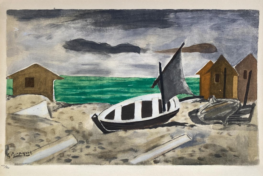Georges Braque (After) - A Varengeville: Artist: Georges Braque (After) Title: A Varengeville Year: 1959 Dimensions: 13in. by 18in. Edition: Numbered from the limited edition of 970 Suite: Douze Contemporains Medium: Original Heliogravures