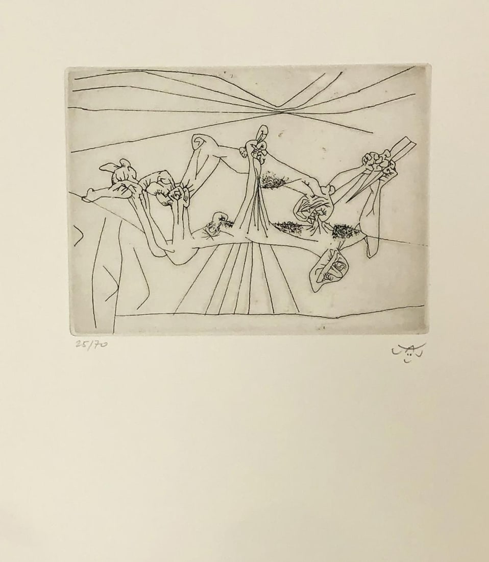 Roberto Matta - Untitled 208 (From the New School: Artist: Roberto Matta Title: Untitled 208 (From the New School Series) Year: 1980 Dimensions: 15in. by 11 1/4in. Edition: From the Rare Limited Edition of 70 Publisher: Stanley William Hayter Suite:
