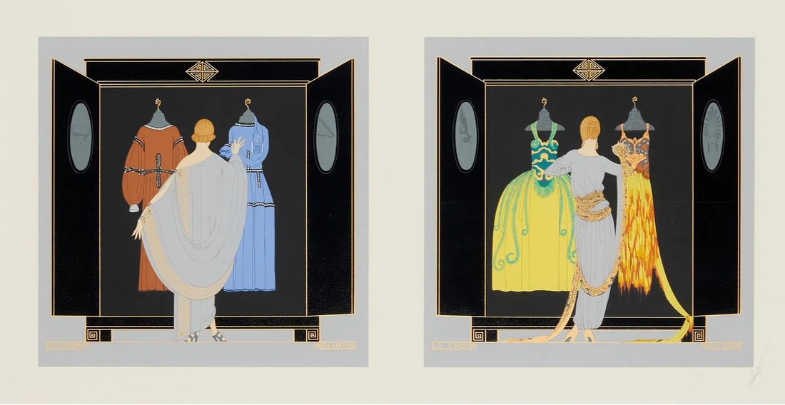 Erte - The Choice: Artist: Erte Title: The Choice Year: 1981 Dimensions: 20 1/2 x 37 1/4 in. Edition: From the limited HC edition, aside from the edition of 300 Publisher: Circle