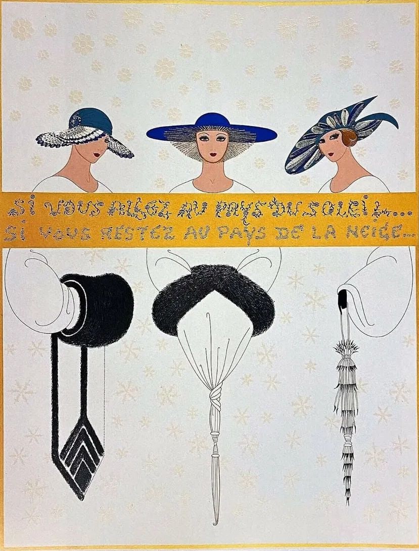 Erte - Summer/Winter: Artist: Erte Title: Summer/Winter Year: 1990 Dimensions: 37 1/2 x 29 1/2 in. Edition: 49 from the limited Artist Proof edition of 50, aside from the edition of 300 Publisher: Chalk & Vermilion Fine