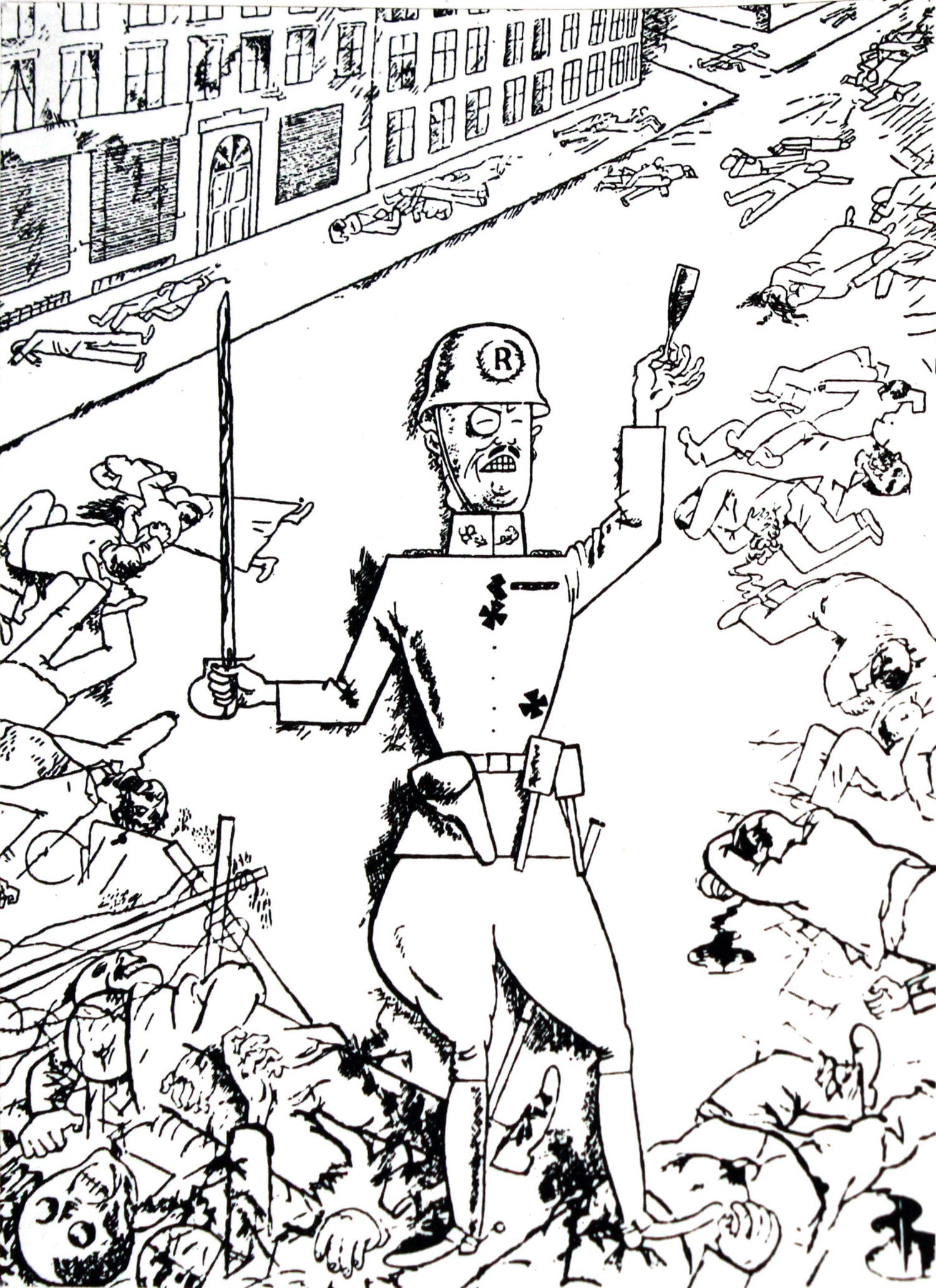 George Grosz (after) - Tavola 16: Artist: George Grosz (after) Title: Tavola 16 Year: 1961 Dimensions: 6in. by 8in. Edition: From the limited edition of 450 Publisher: Grafiche Milani Editrice e