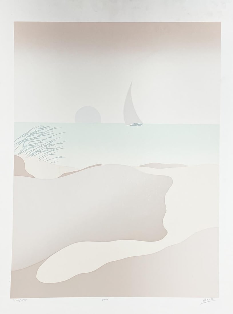 Marco - Dunes: Artist: Marco Title: Dunes Dimensions: 20in. by 26 3/4in. Edition: From the Rare Limited Edition of 200 Medium: Serigraph in Colors on Paper Condition: Excellent Signature Details: Hand Signed